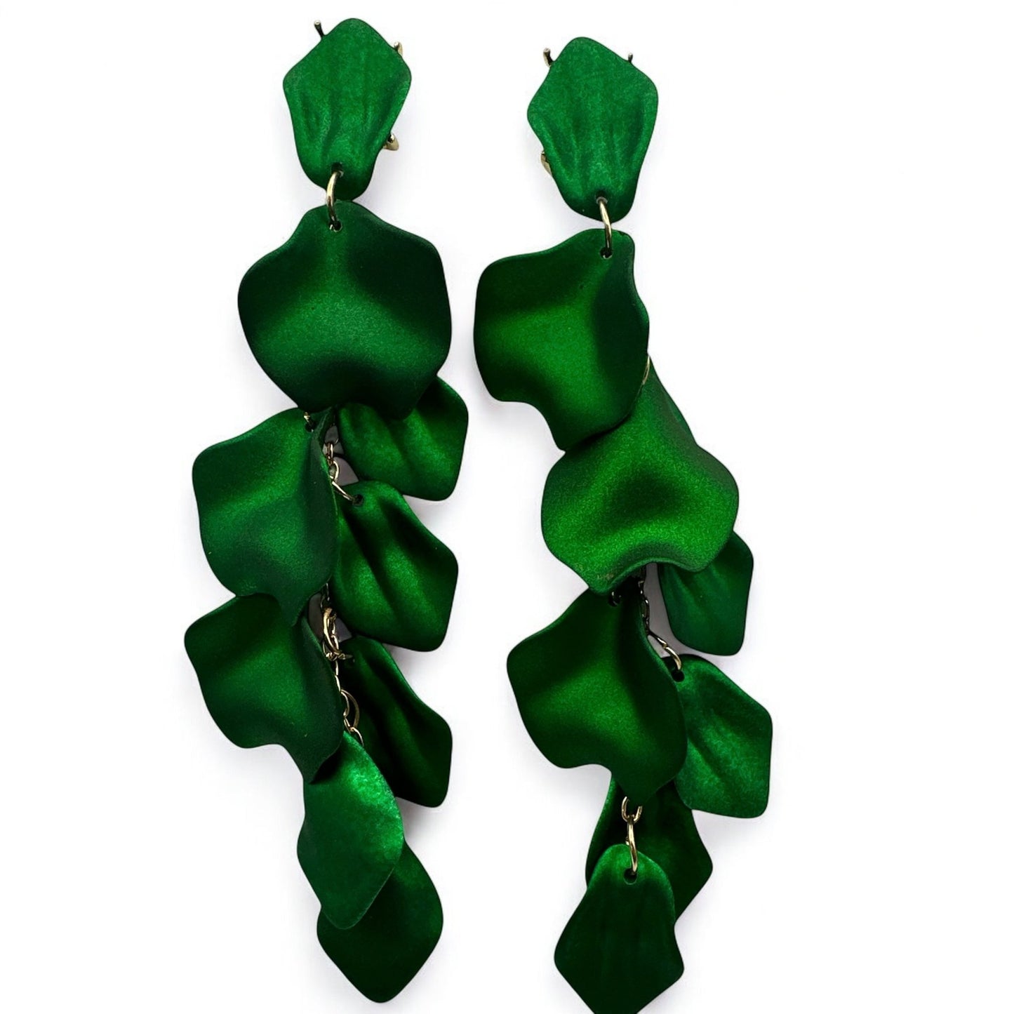 Bohemian Long Acrylic Flower Petal Earrings – Lightweight Statement Dangles - Fatisha Boutique