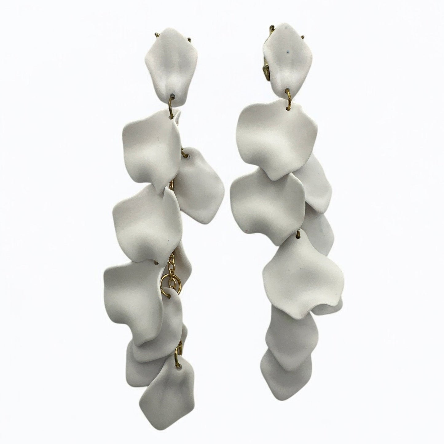 Bohemian Long Acrylic Flower Petal Earrings – Lightweight Statement Dangles - Fatisha Boutique
