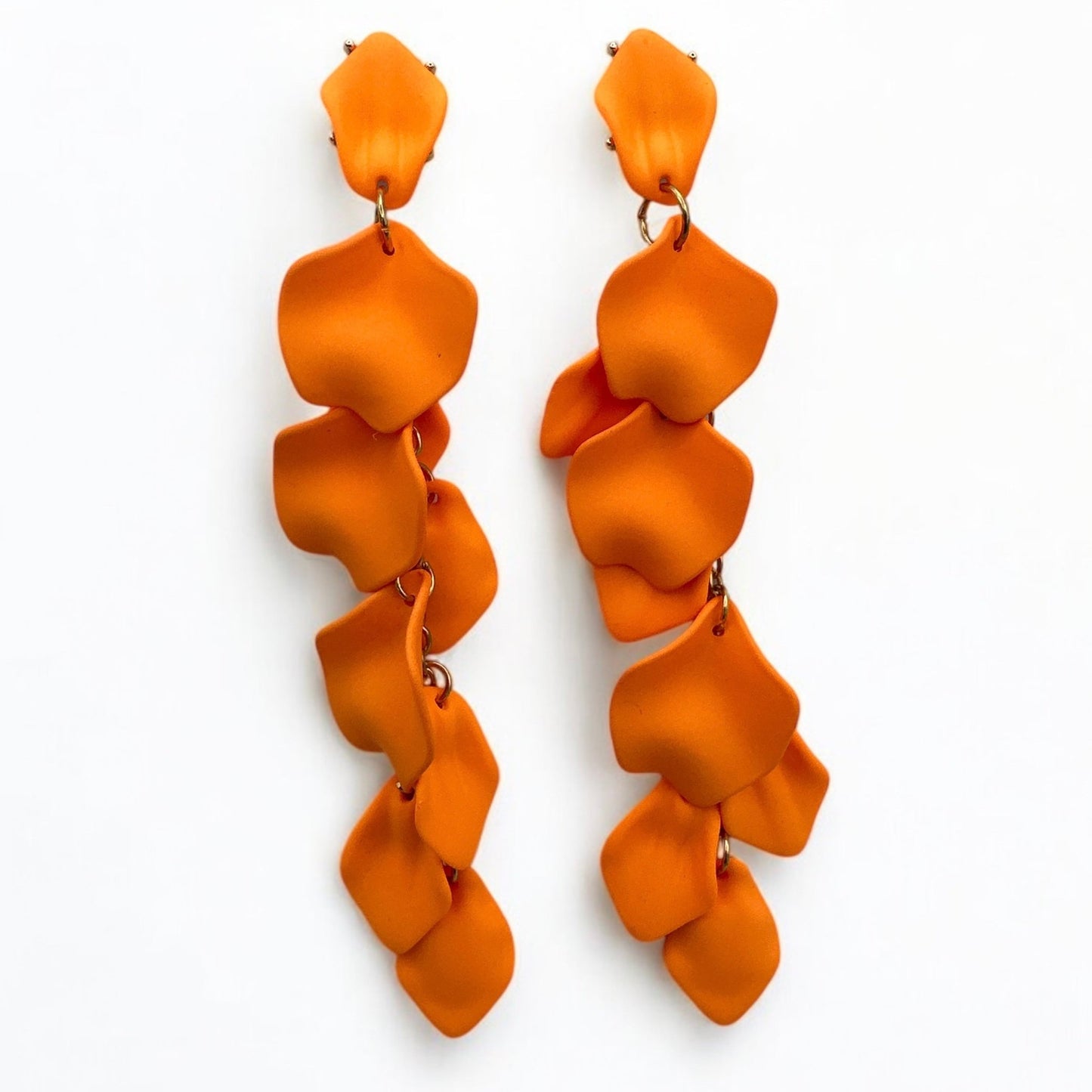 Bohemian Long Acrylic Flower Petal Earrings – Lightweight Statement Dangles - Fatisha Boutique