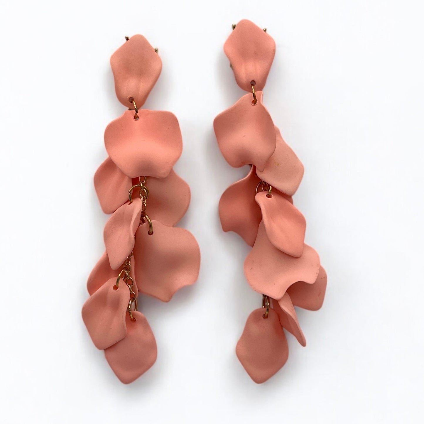 Bohemian Long Acrylic Flower Petal Earrings – Lightweight Statement Dangles - Fatisha Boutique