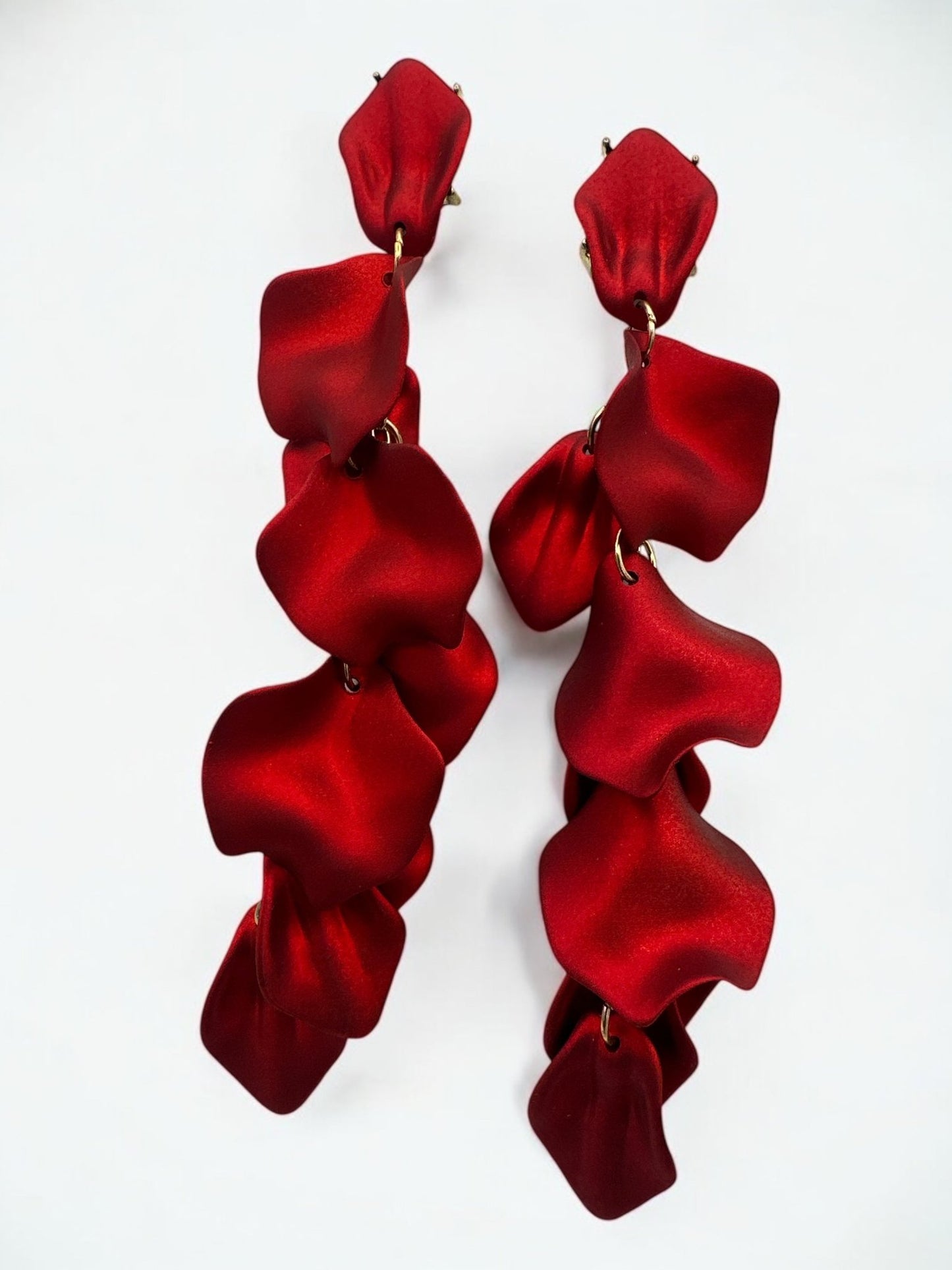 Bohemian Long Acrylic Flower Petal Earrings – Lightweight Statement Dangles - Fatisha Boutique