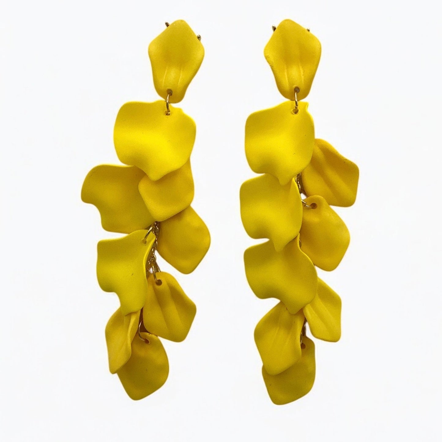 Bohemian Long Acrylic Flower Petal Earrings – Lightweight Statement Dangles - Fatisha Boutique