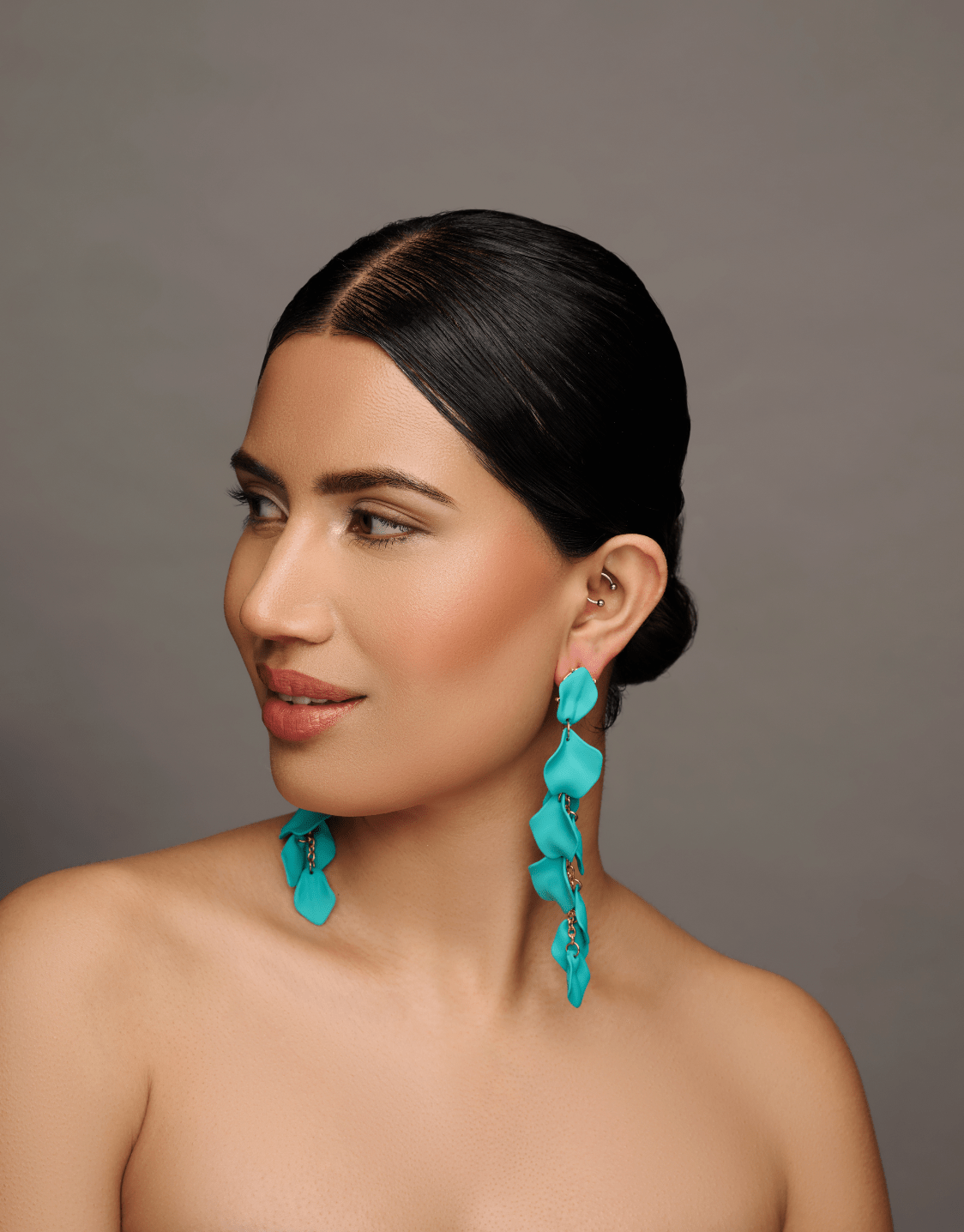 Bohemian Long Acrylic Flower Petal Earrings – Lightweight Statement Dangles - Fatisha Boutique