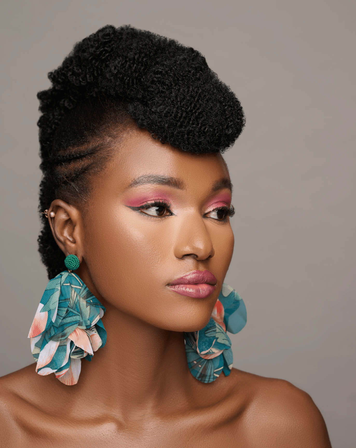 Bohemian Long - Fringed Petal Flowers Floral Green Print Tassel Stud Dangle Earrings - Fatisha Boutique
