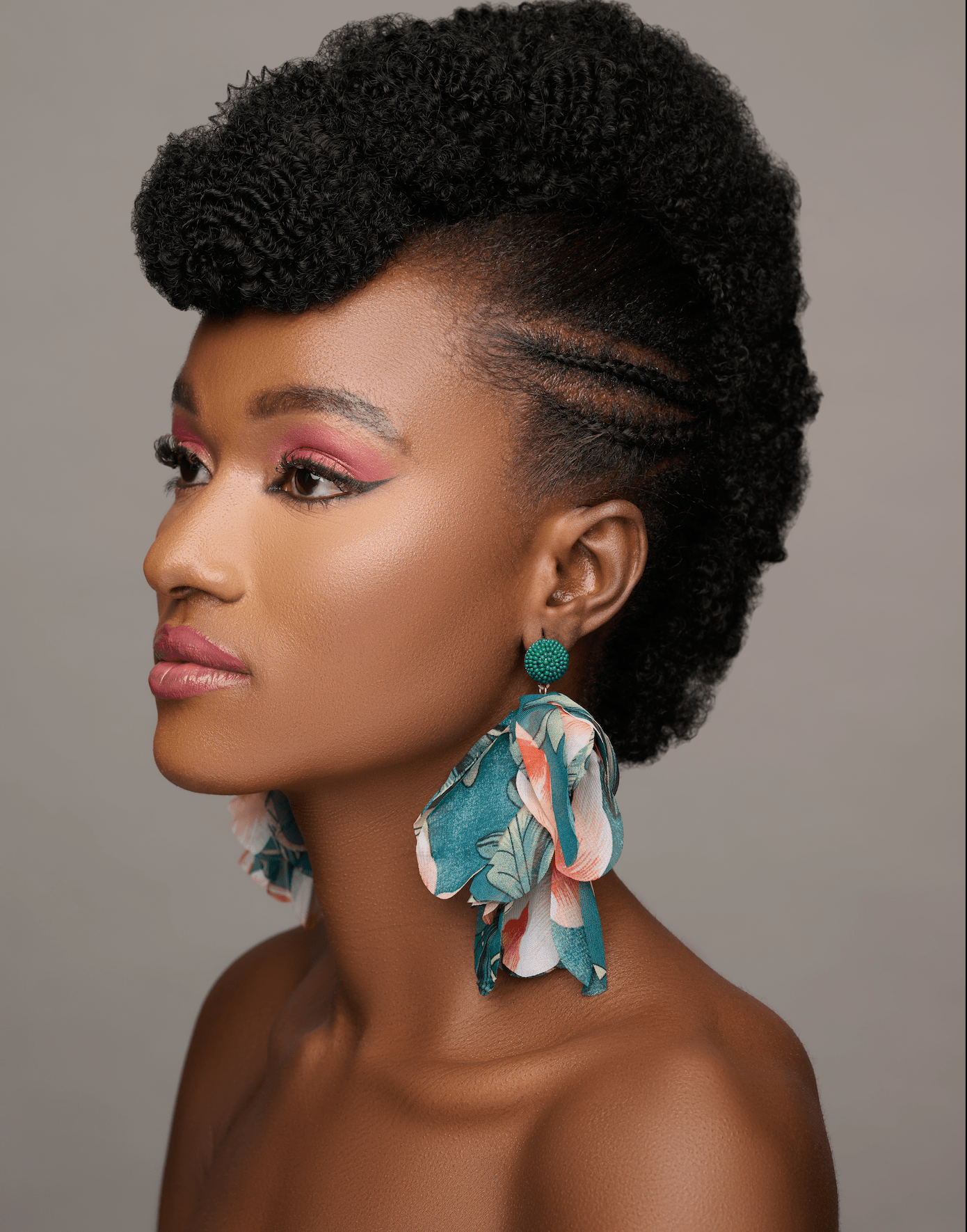 Bohemian Long - Fringed Petal Flowers Floral Green Print Tassel Stud Dangle Earrings - Fatisha Boutique