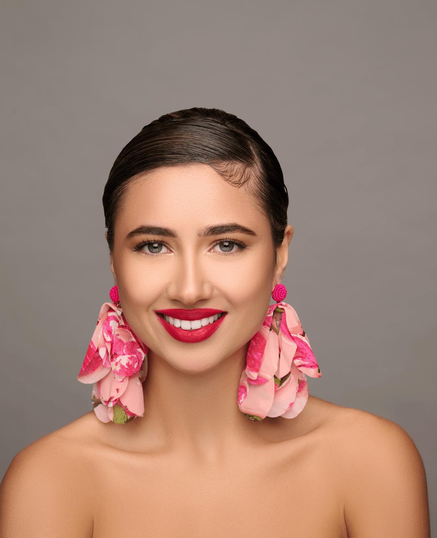 Bohemian Long - Fringed Petal Flowers Floral Pink Print Tassel Stud Dangle Earrings - Fatisha Boutique