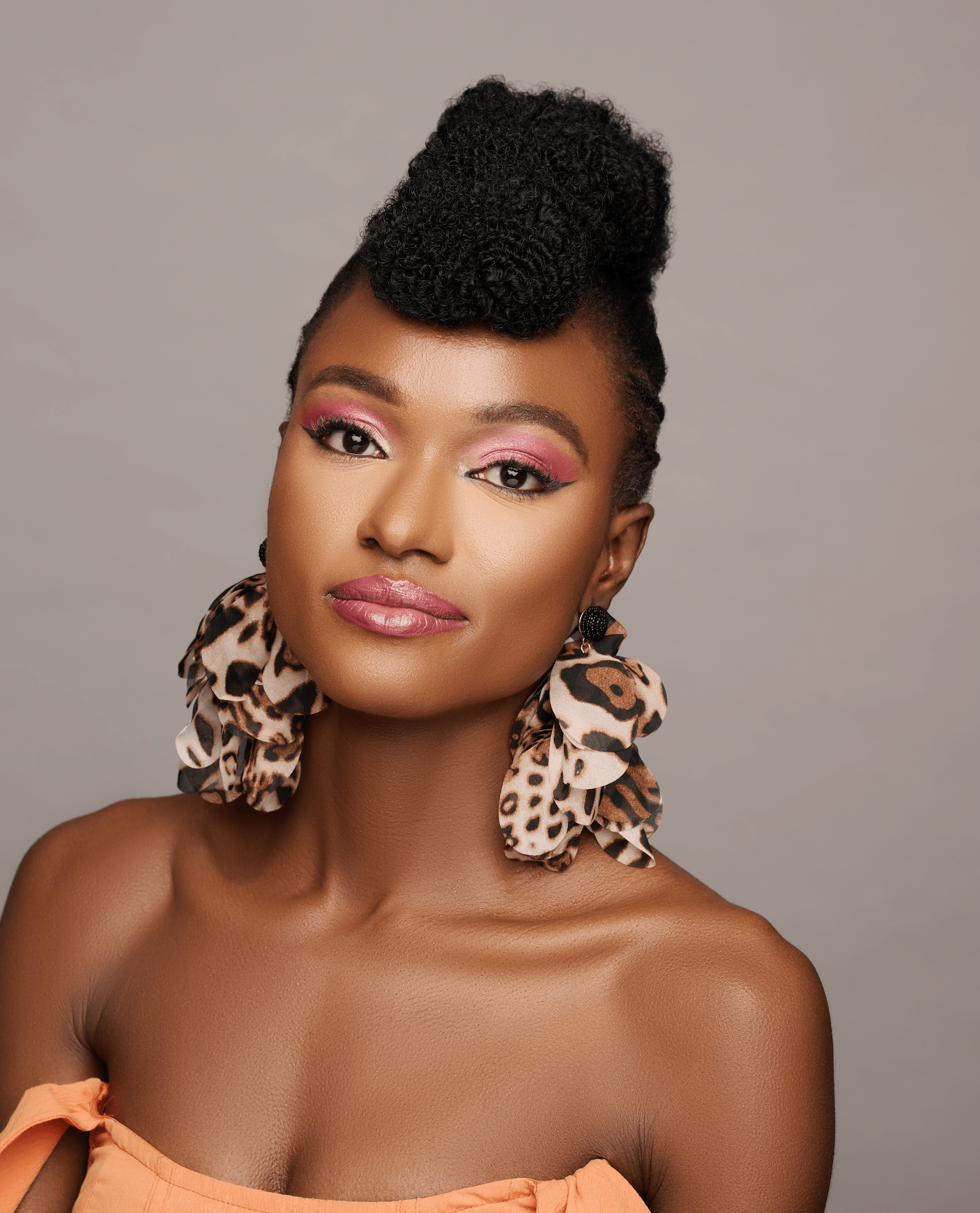 Bohemian Long - Fringed Petal Flowers Leopard Print Tassel Stud Dangle Earrings - Fatisha Boutique