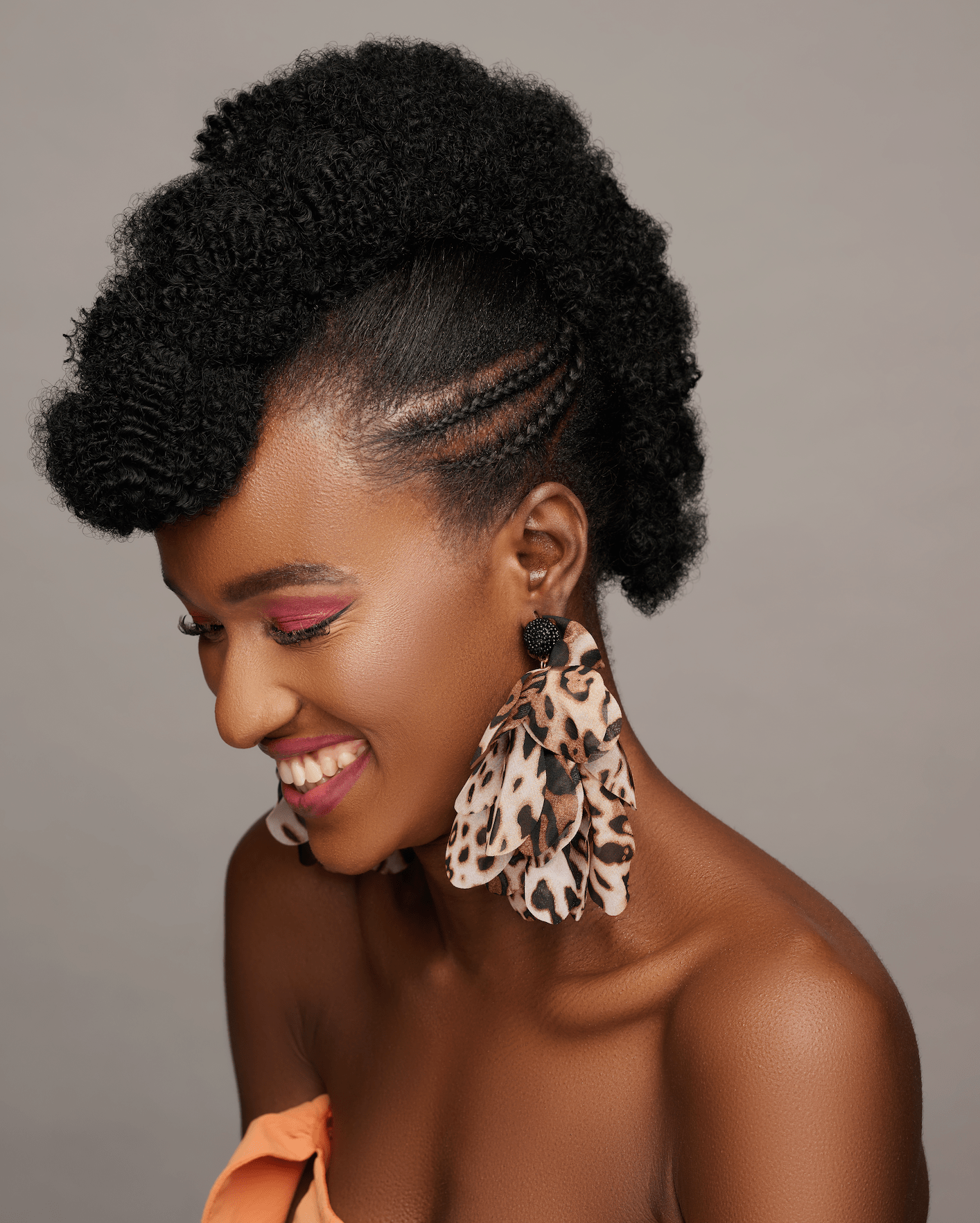 Bohemian Long - Fringed Petal Flowers Leopard Print Tassel Stud Dangle Earrings - Fatisha Boutique