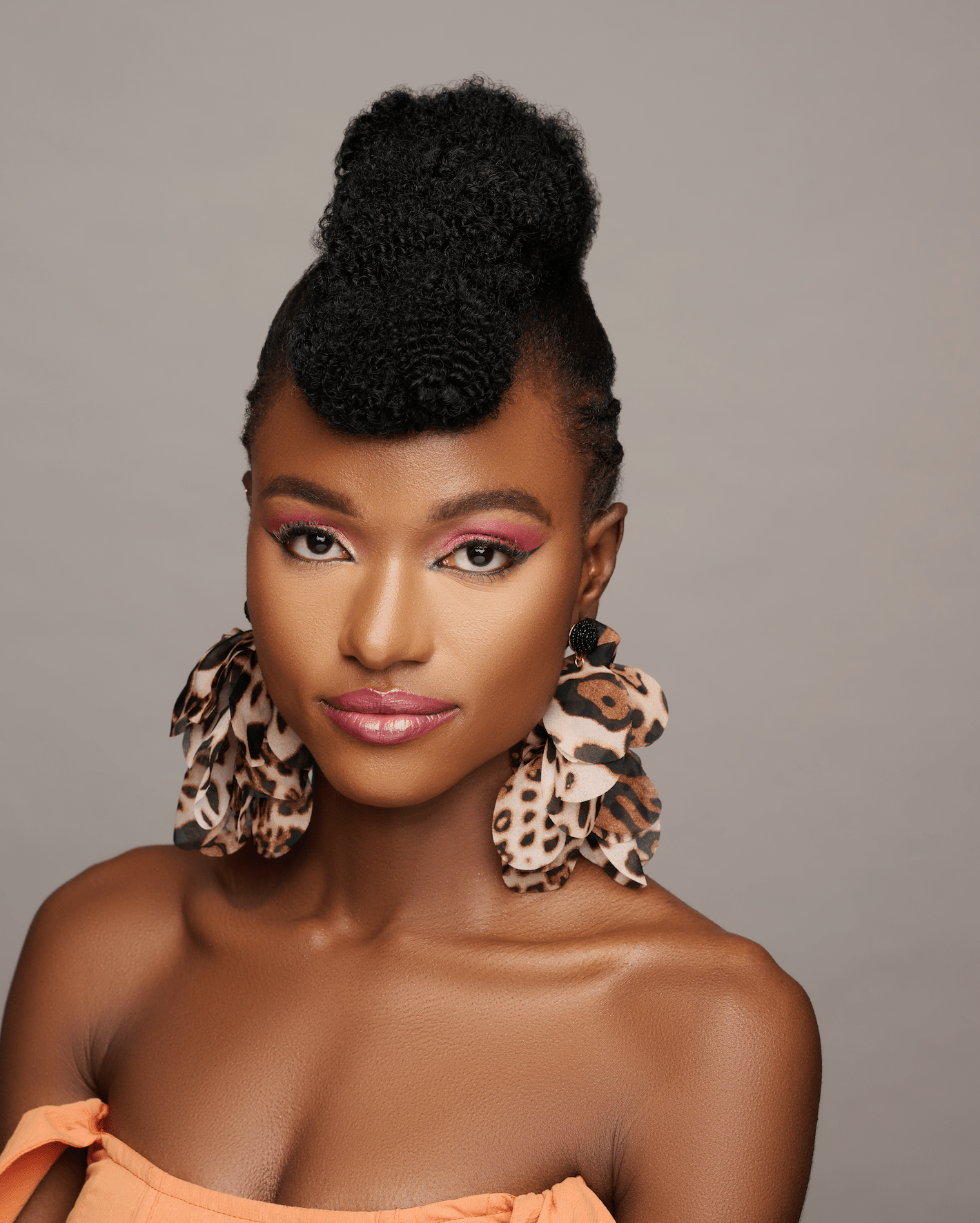 Bohemian Long - Fringed Petal Flowers Leopard Print Tassel Stud Dangle Earrings - Fatisha Boutique