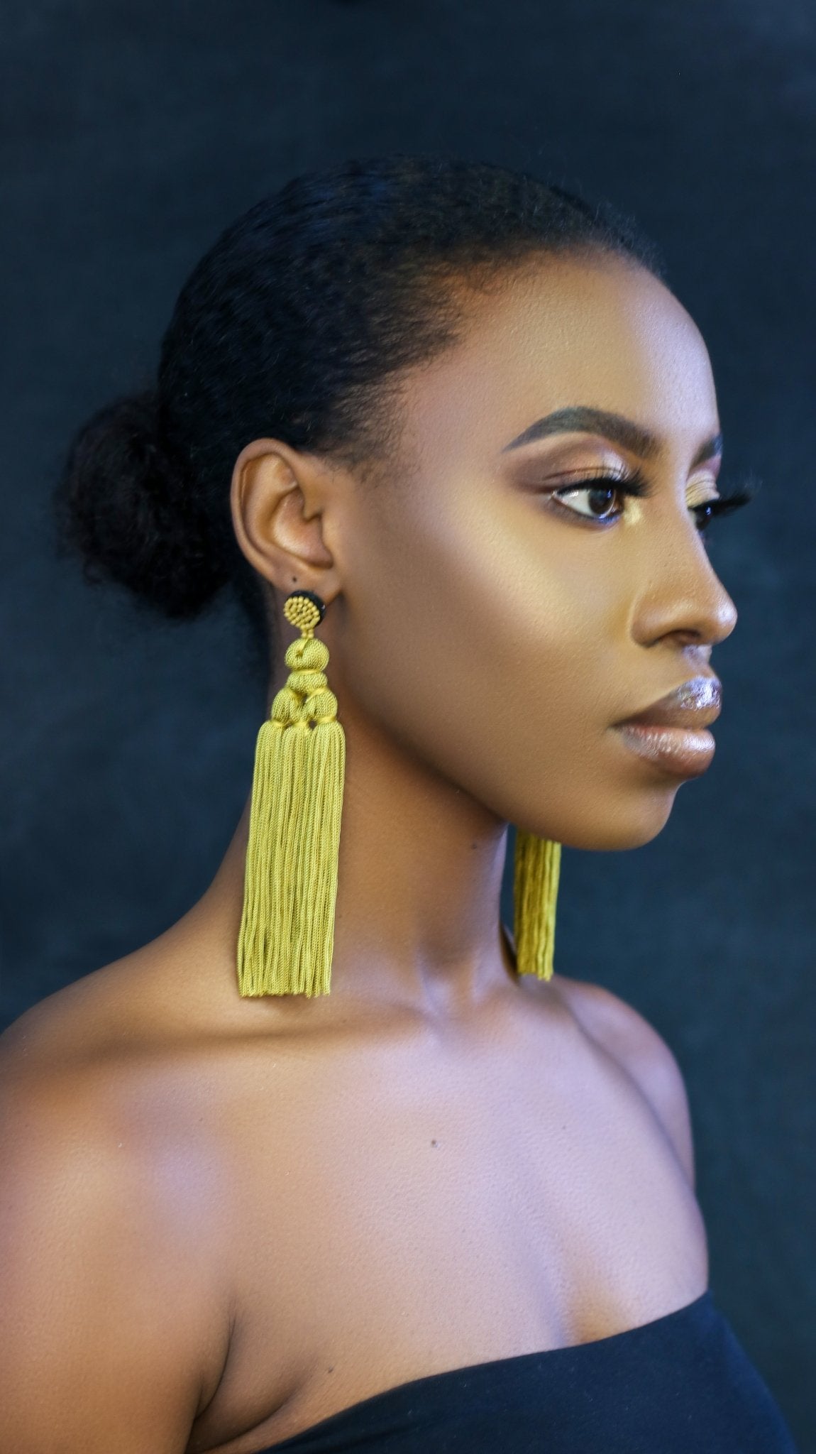 Bohemian Long Tassel Earrings with Beaded Stud – Bold Fringed Statement Style - Fatisha Boutique