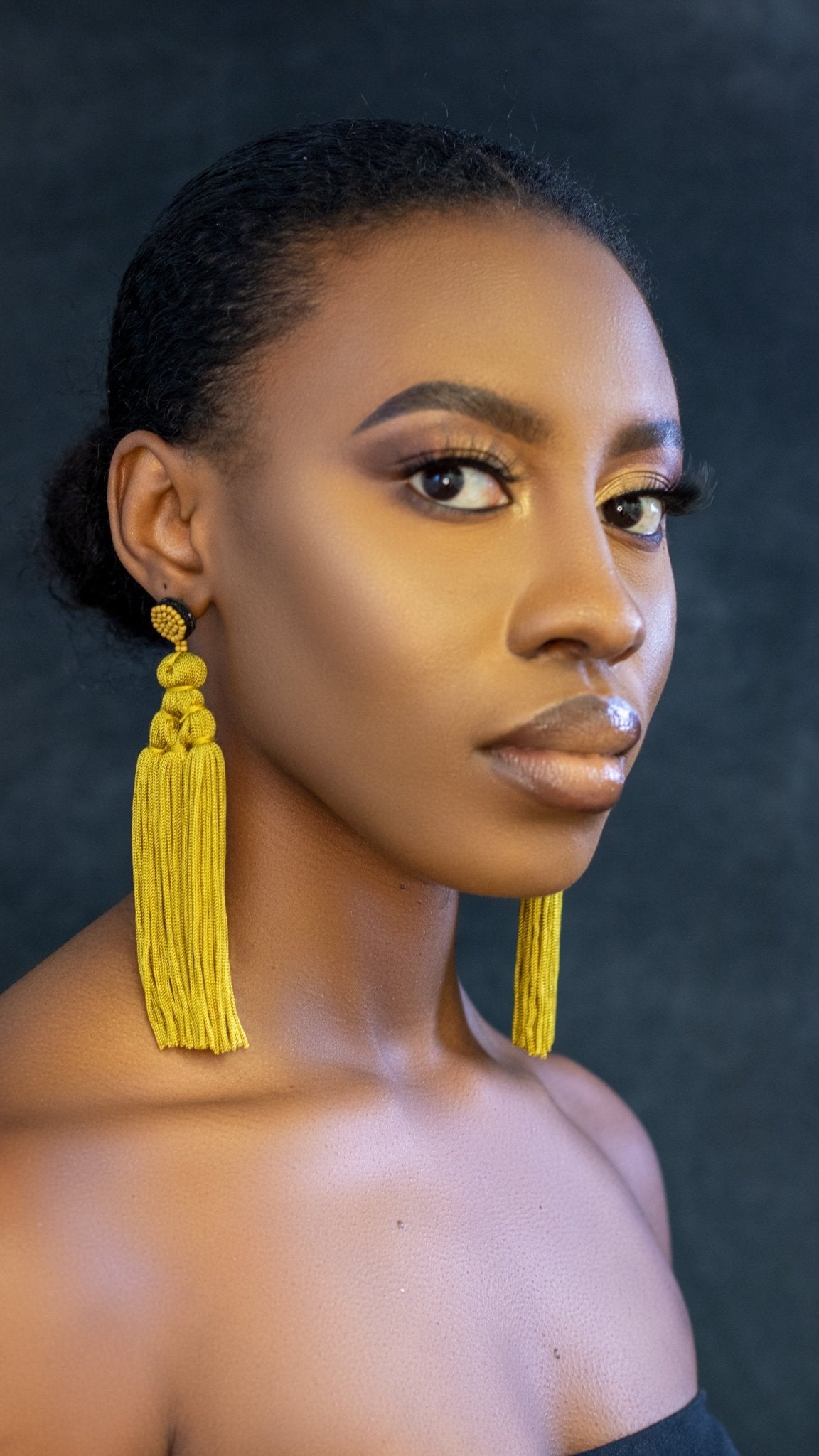 Bohemian Long Tassel Earrings with Beaded Stud – Bold Fringed Statement Style - Fatisha Boutique