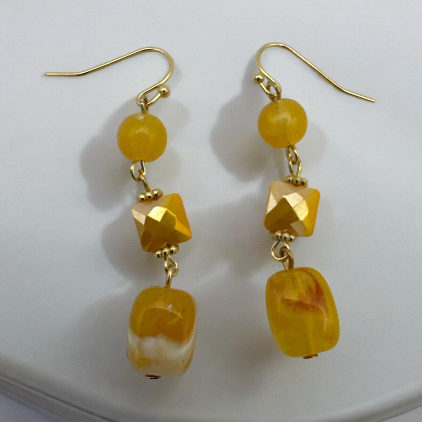 Bohemian Long Yellow Beaded Necklace and Earrings Set - Fatisha Boutique