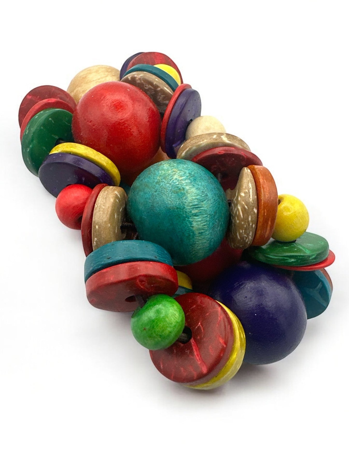 Bohemian Multicolour Coconut Shells Beaded Bangle Bracelet Cuff - Fatisha Boutique