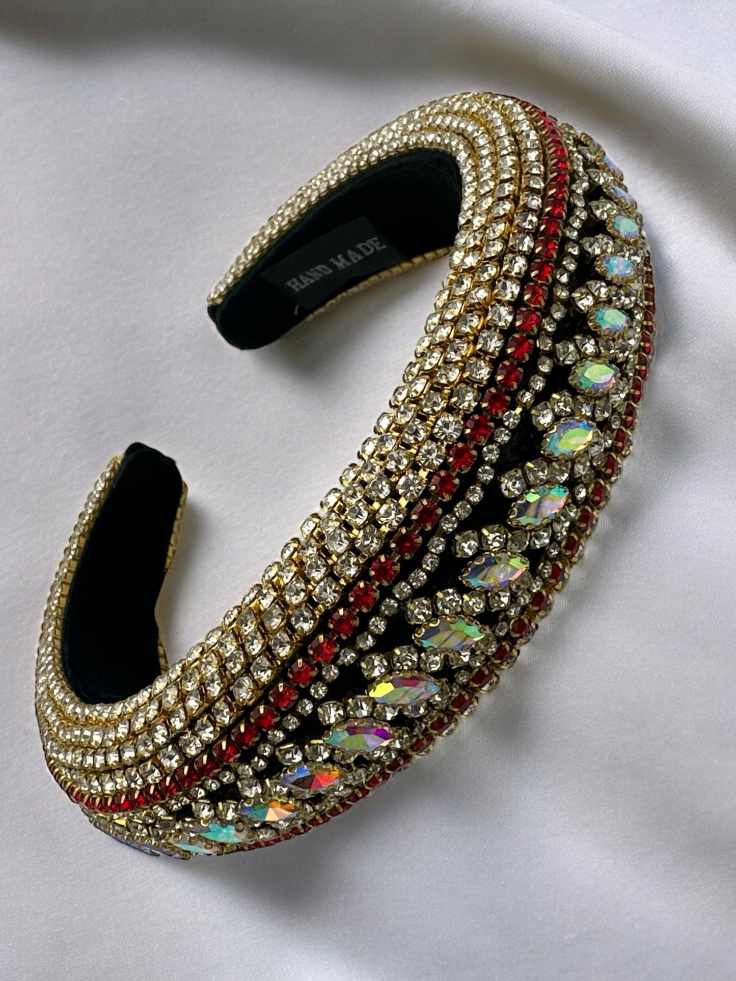 Bohemian Multicolour Diamante Rhinestone Baroque Padded Headband Hair Jewellery - Fatisha Boutique
