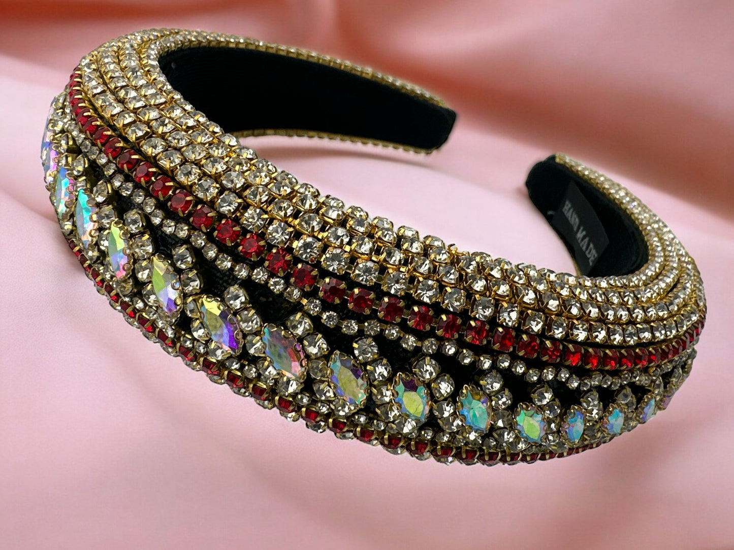 Bohemian Multicolour Diamante Rhinestone Baroque Padded Headband Hair Jewellery - Fatisha Boutique