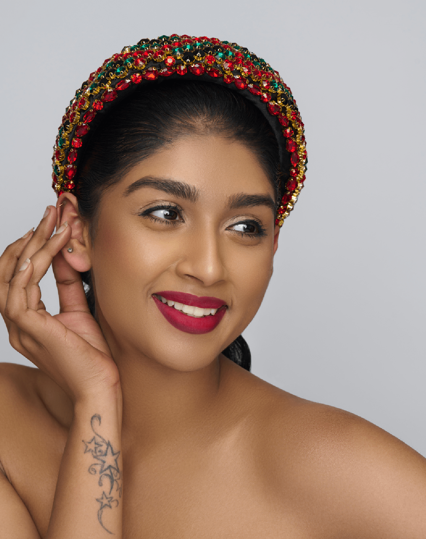 Bohemian Multicolour Diamante Rhinestone Baroque Padded Headband Hair Jewellery - Fatisha Boutique