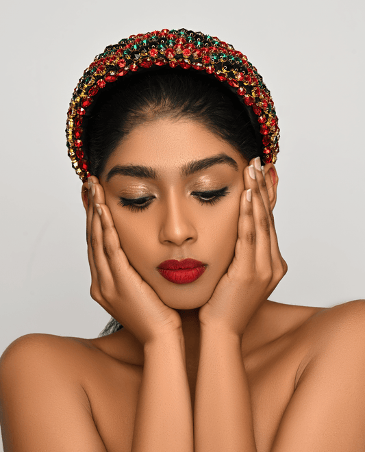 Bohemian Multicolour Diamante Rhinestone Baroque Padded Headband Hair Jewellery - Fatisha Boutique