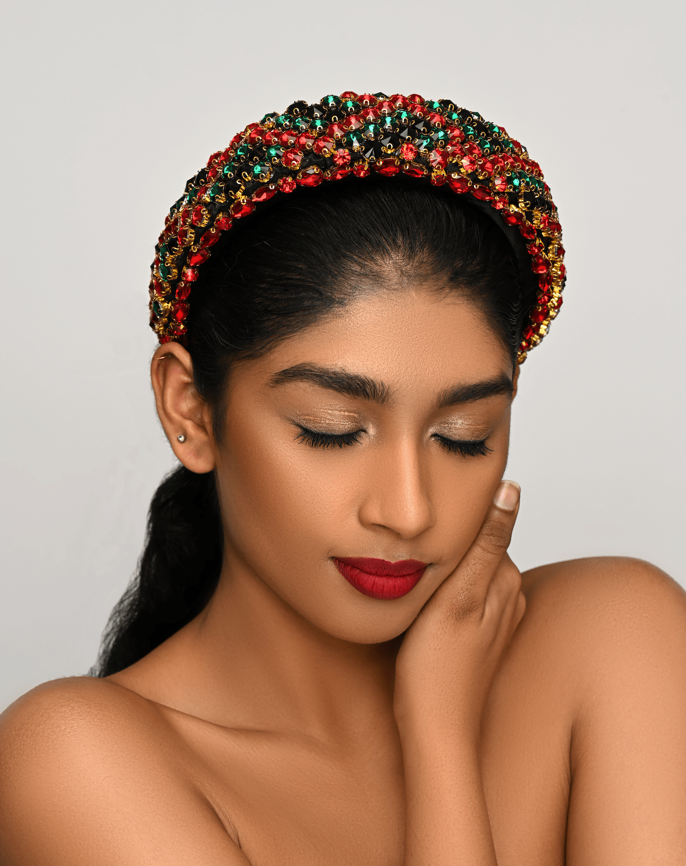 Bohemian Multicolour Diamante Rhinestone Baroque Padded Headband Hair Jewellery - Fatisha Boutique