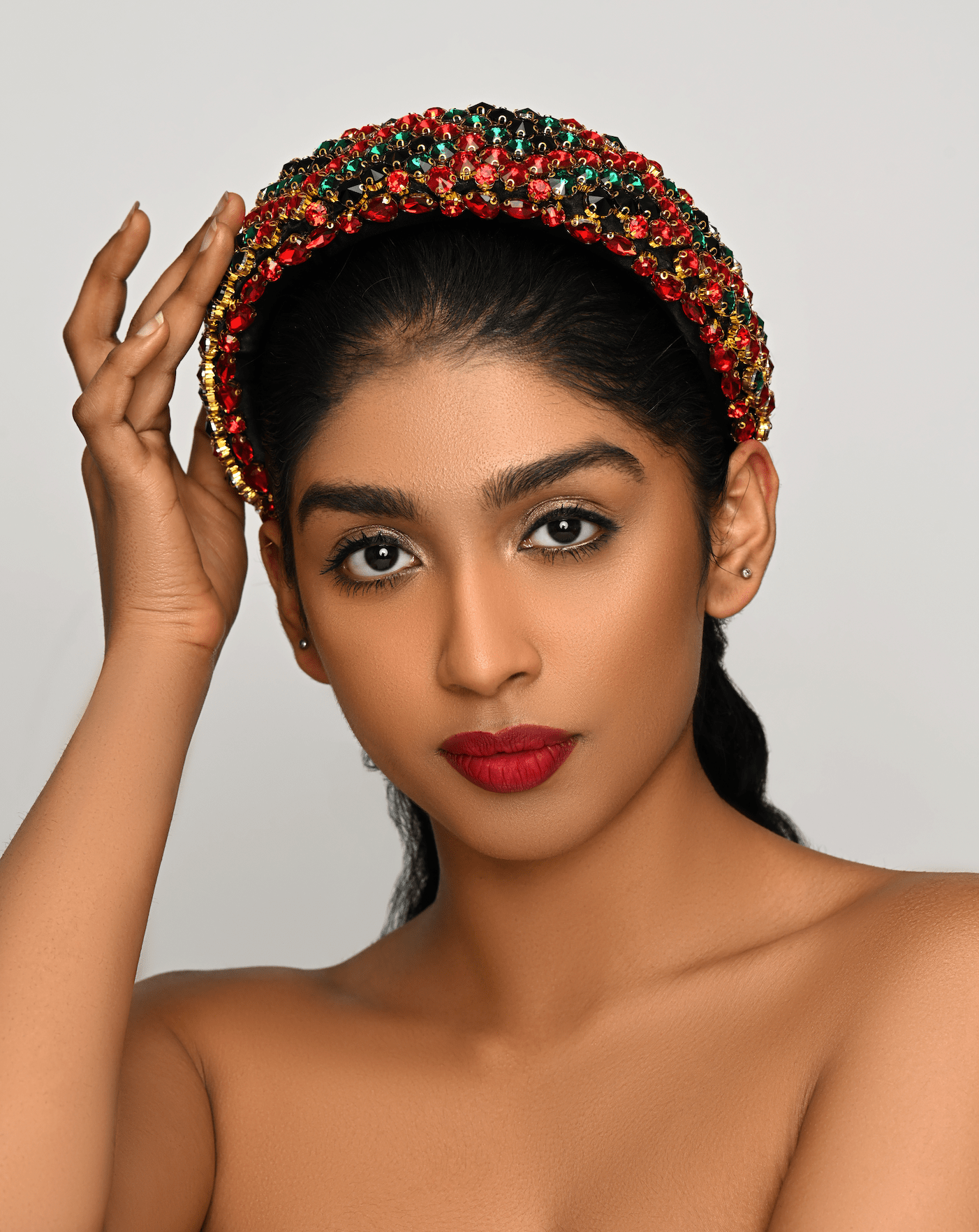 Bohemian Multicolour Diamante Rhinestone Baroque Padded Headband Hair Jewellery - Fatisha Boutique