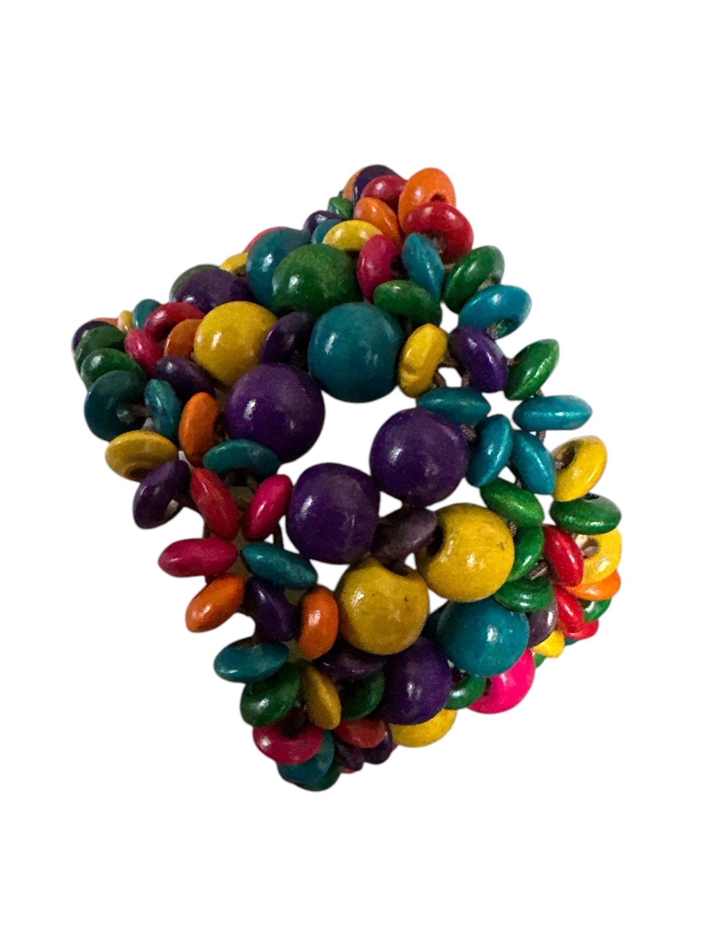 Bohemian Multicoloured Wooden Beaded Bracelet - Fatisha Boutique