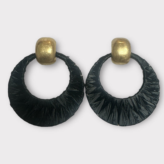 Bohemian Raffia Statement Ethnic Drop Earrings - Fatisha Boutique