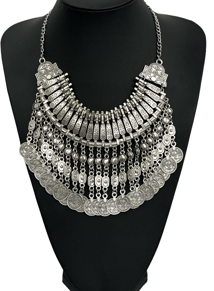 Bohemian Tribal Ethnic Gypsy Pendant Statement Necklace - Fatisha Boutique