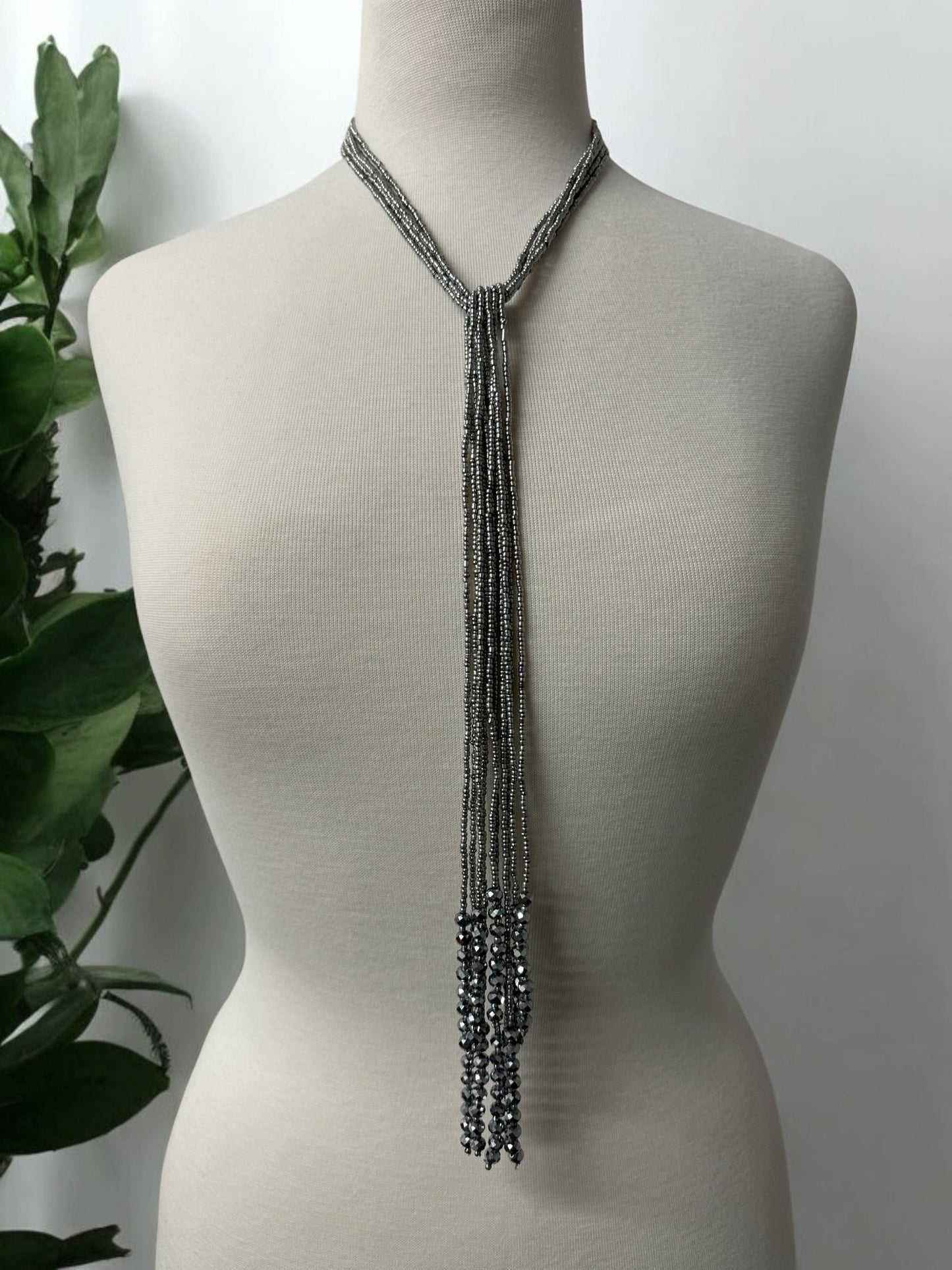 Bohemian Versatile 5 - Long Strands Glass Beaded Necklace | Handmade Statement Jewellery - Fatisha Boutique