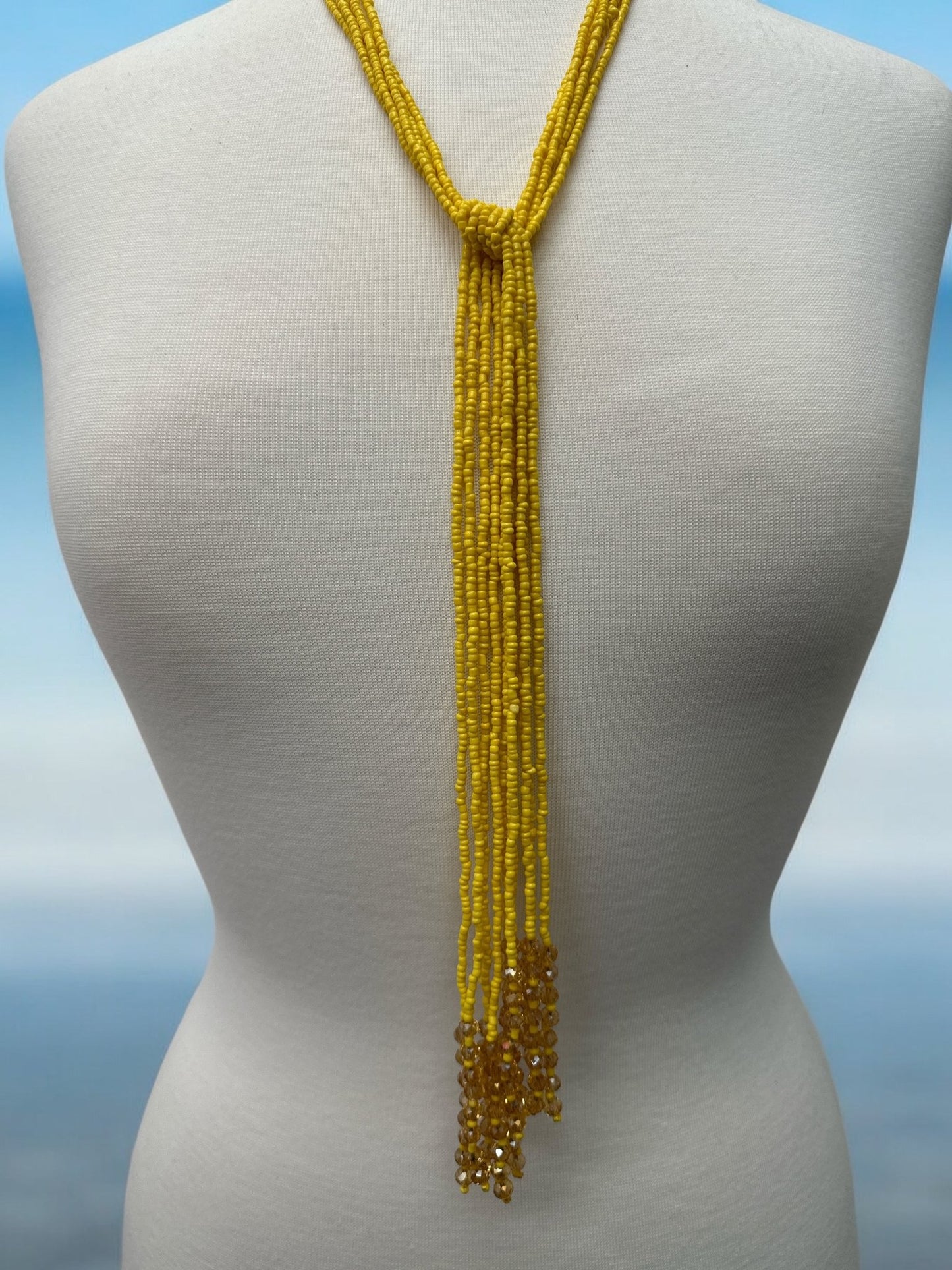 Bohemian Versatile 5 - Long Strands Glass Beaded Necklace | Handmade Statement Jewellery - Fatisha Boutique