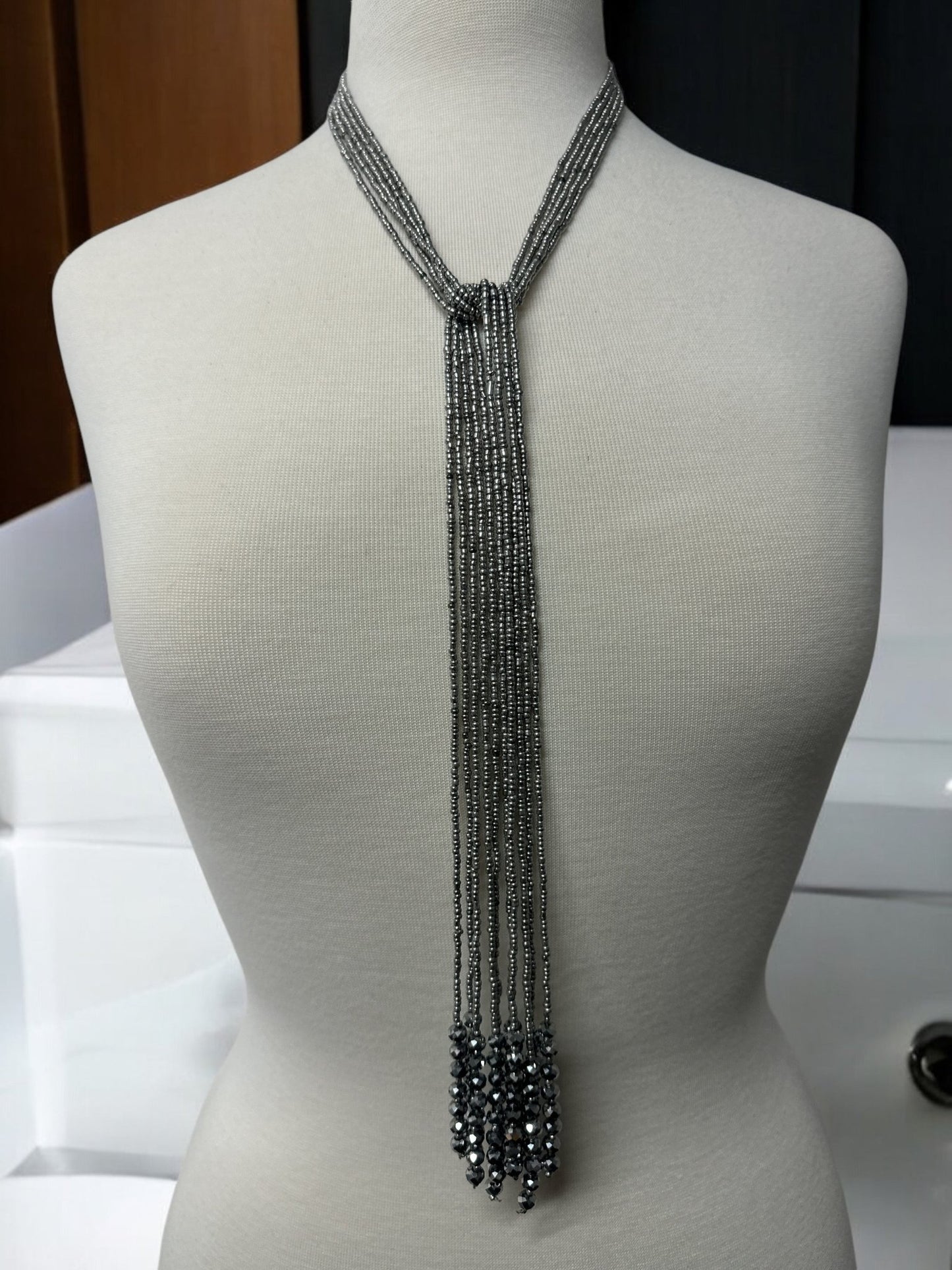 Bohemian Versatile 5 - Long Strands Glass Beaded Necklace | Handmade Statement Jewellery - Fatisha Boutique