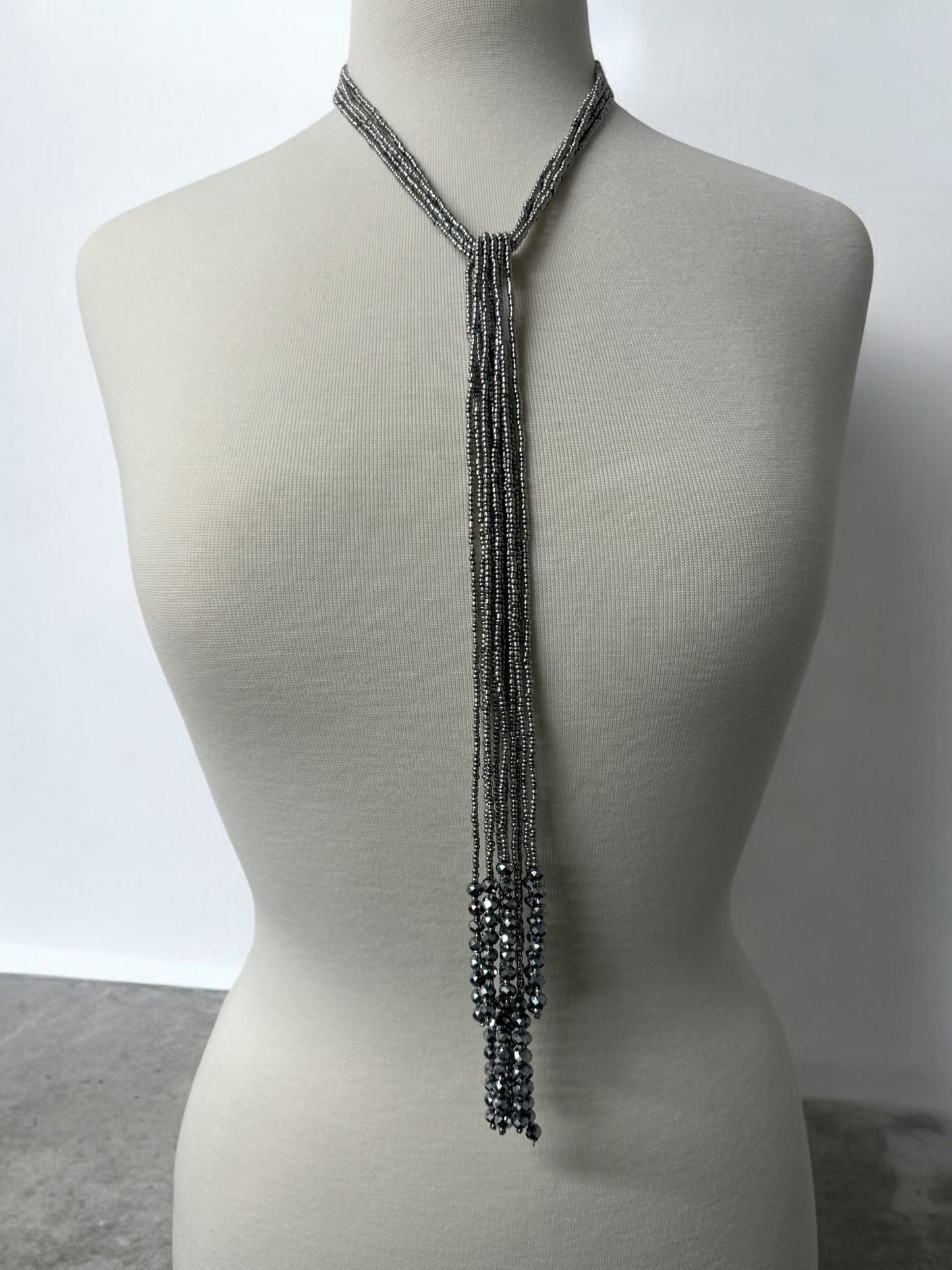Bohemian Versatile 5 - Long Strands Glass Beaded Necklace | Handmade Statement Jewellery - Fatisha Boutique
