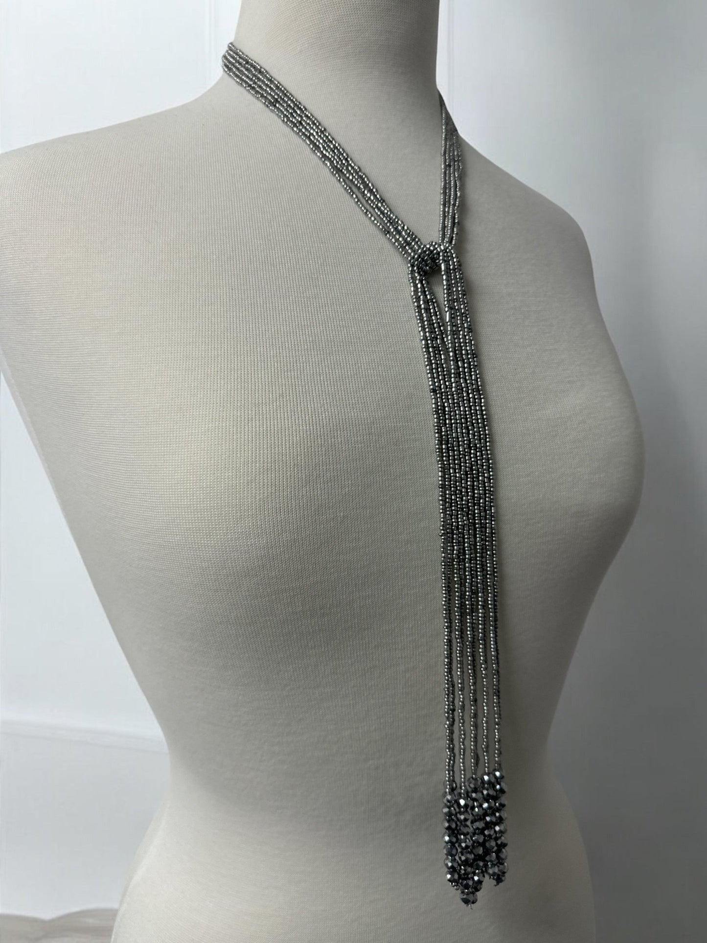 Bohemian Versatile 5 - Long Strands Glass Beaded Necklace | Handmade Statement Jewellery - Fatisha Boutique