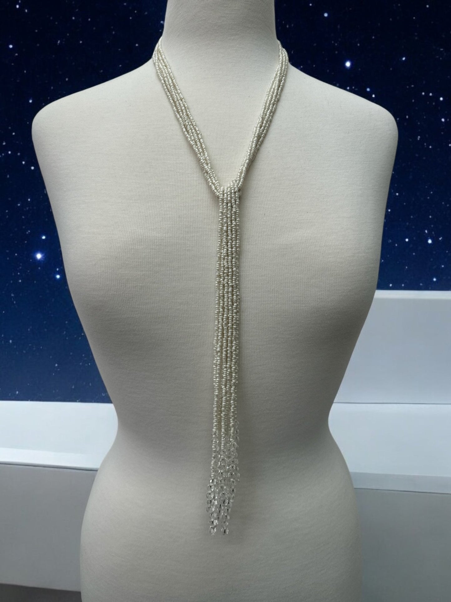 Bohemian Versatile 5 - Long Strands Glass Beaded Necklace | Handmade Statement Jewellery - Fatisha Boutique