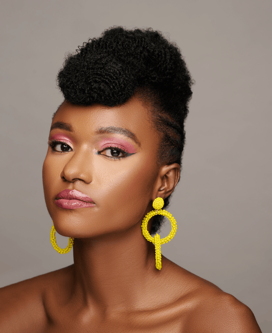 Bohemian Yellow Beaded Dangle Earrings - Fatisha Boutique