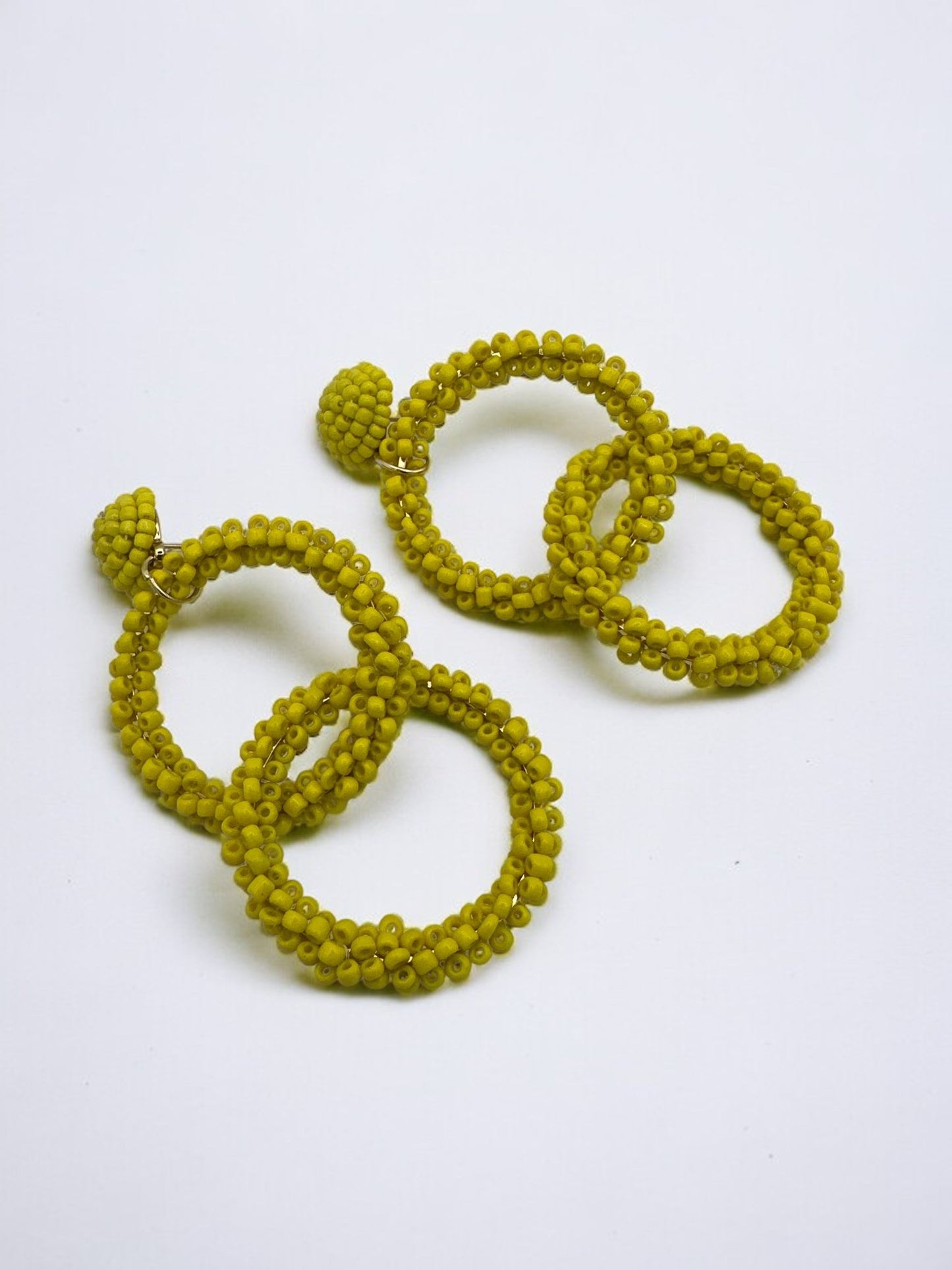 Bohemian Yellow Beaded Dangle Earrings - Fatisha Boutique