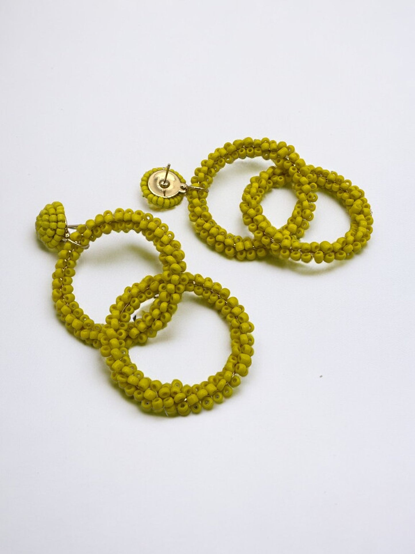 Bohemian Yellow Beaded Dangle Earrings - Fatisha Boutique