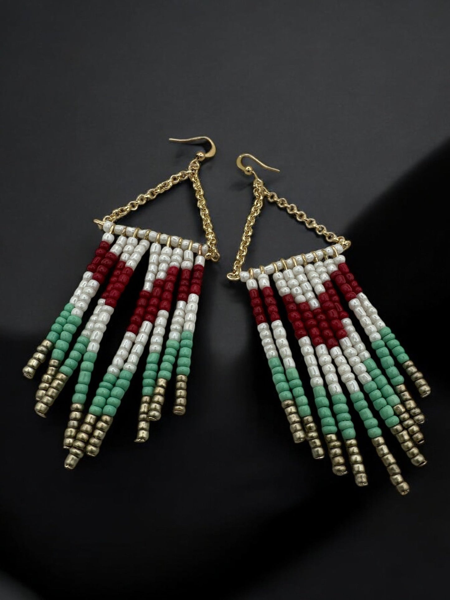 Boho Chic Beaded Dangle Earrings – Handmade Tribal - Inspired Jewellery - Fatisha Boutique