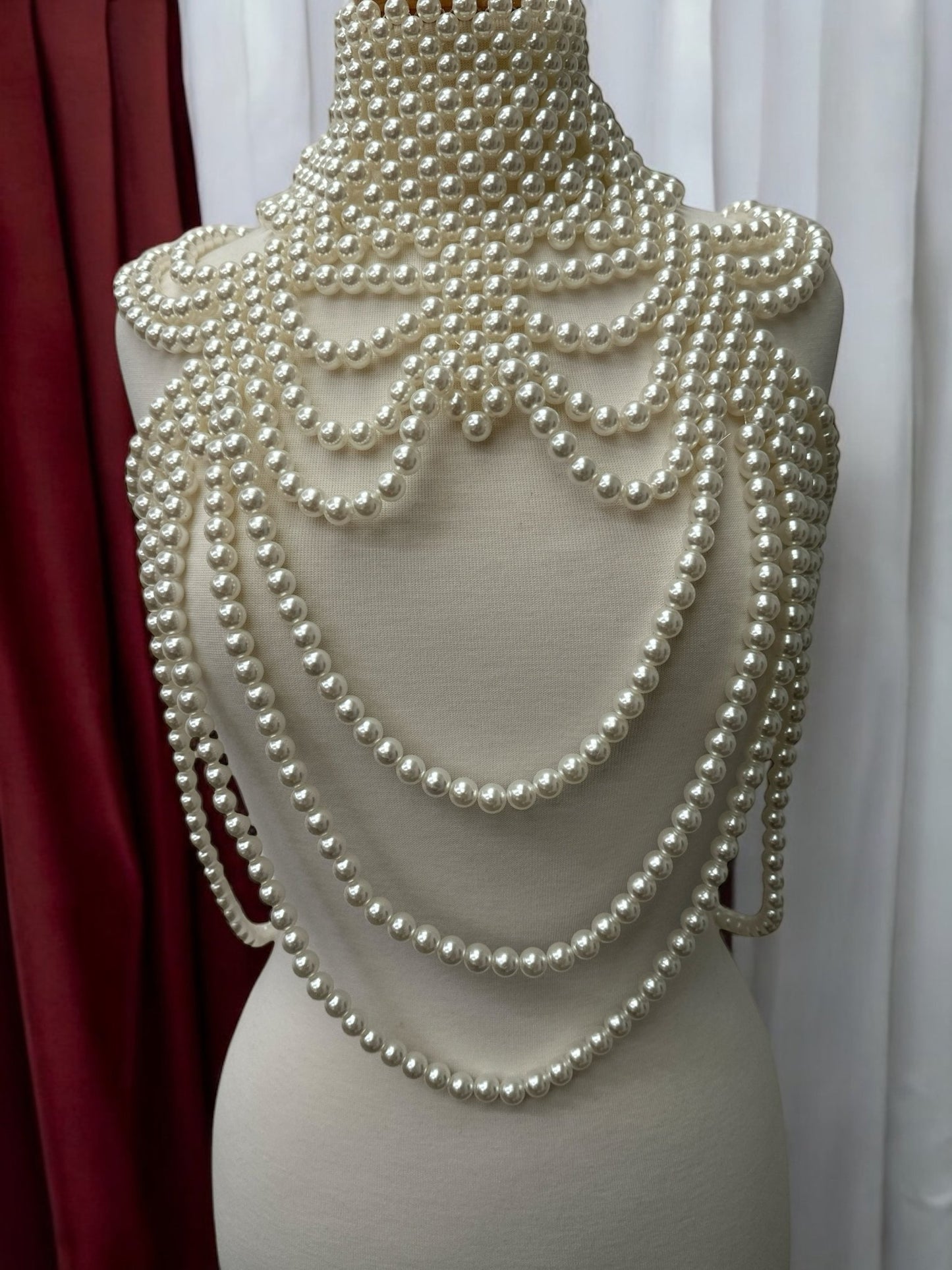 Boho Pearls Beads Shoulders Statement Tassel Chain Body Jewellery - Fatisha Boutique