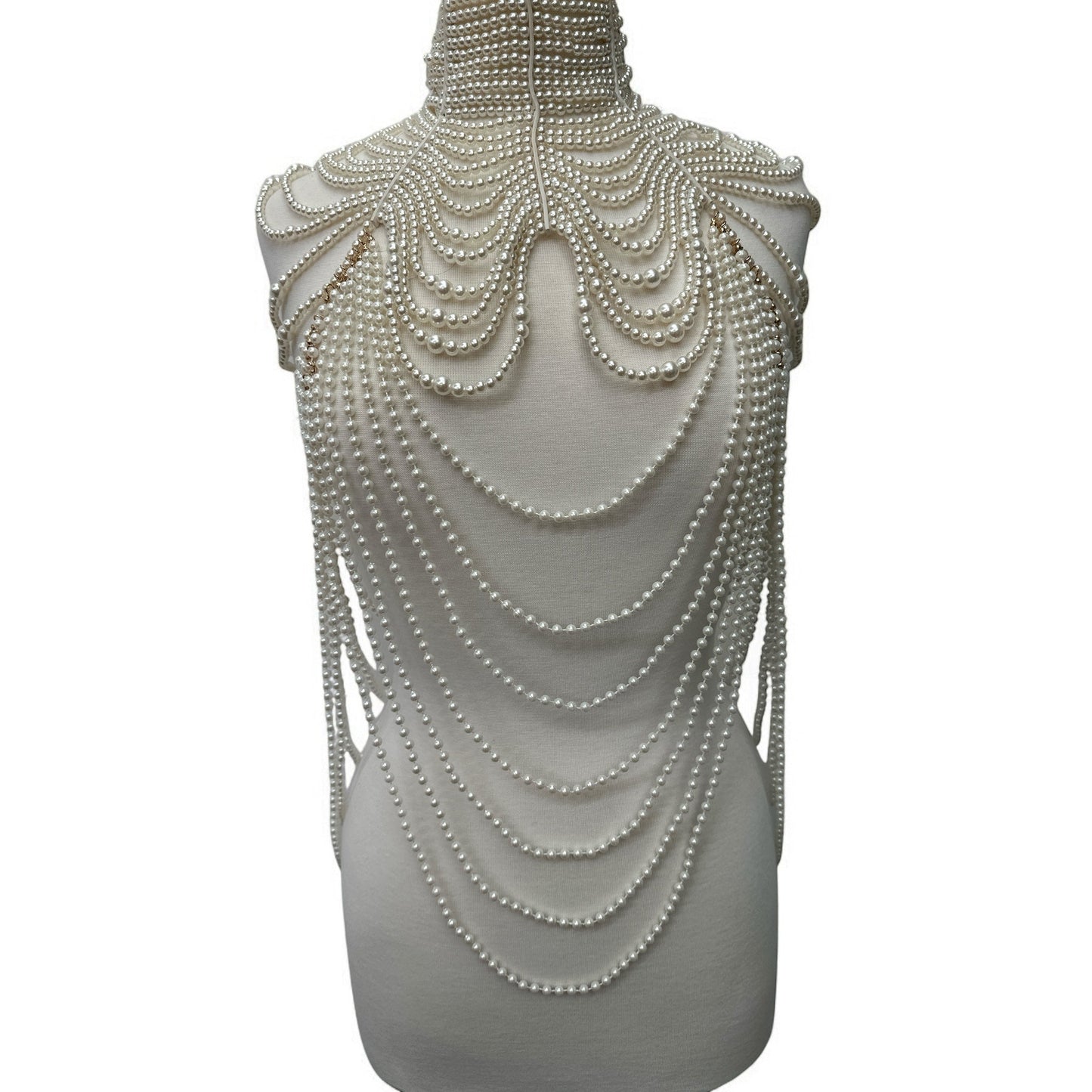Boho Pearls Beads Shoulders Statement Tassel Chain Body Jewellery - Fatisha Boutique