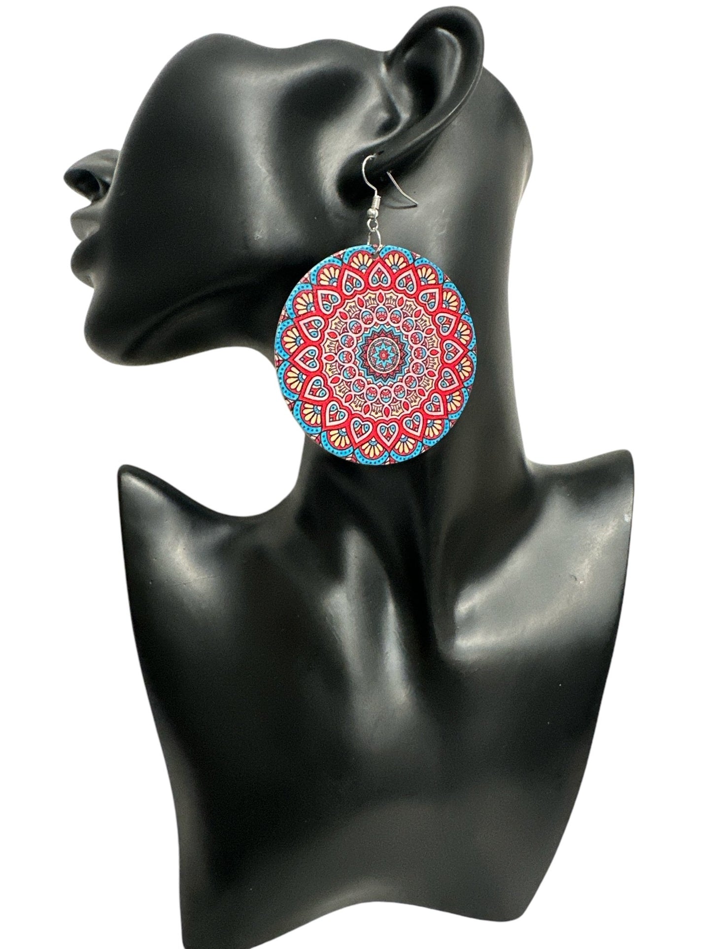 Boho Print Dangle Earrings – Bold and Lightweight Statement Earrings for Women - Fatisha Boutique