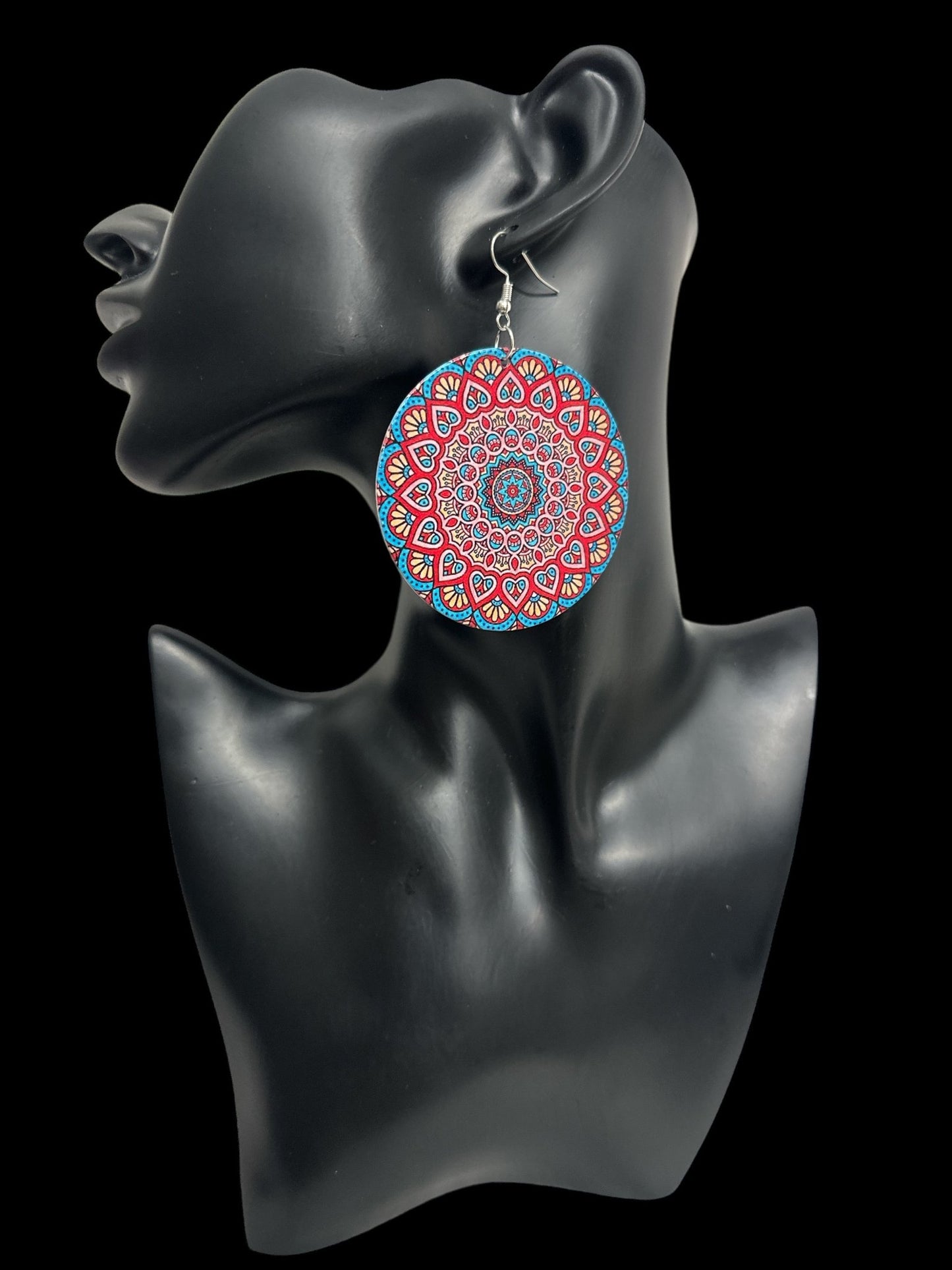Boho Print Dangle Earrings – Bold and Lightweight Statement Earrings for Women - Fatisha Boutique