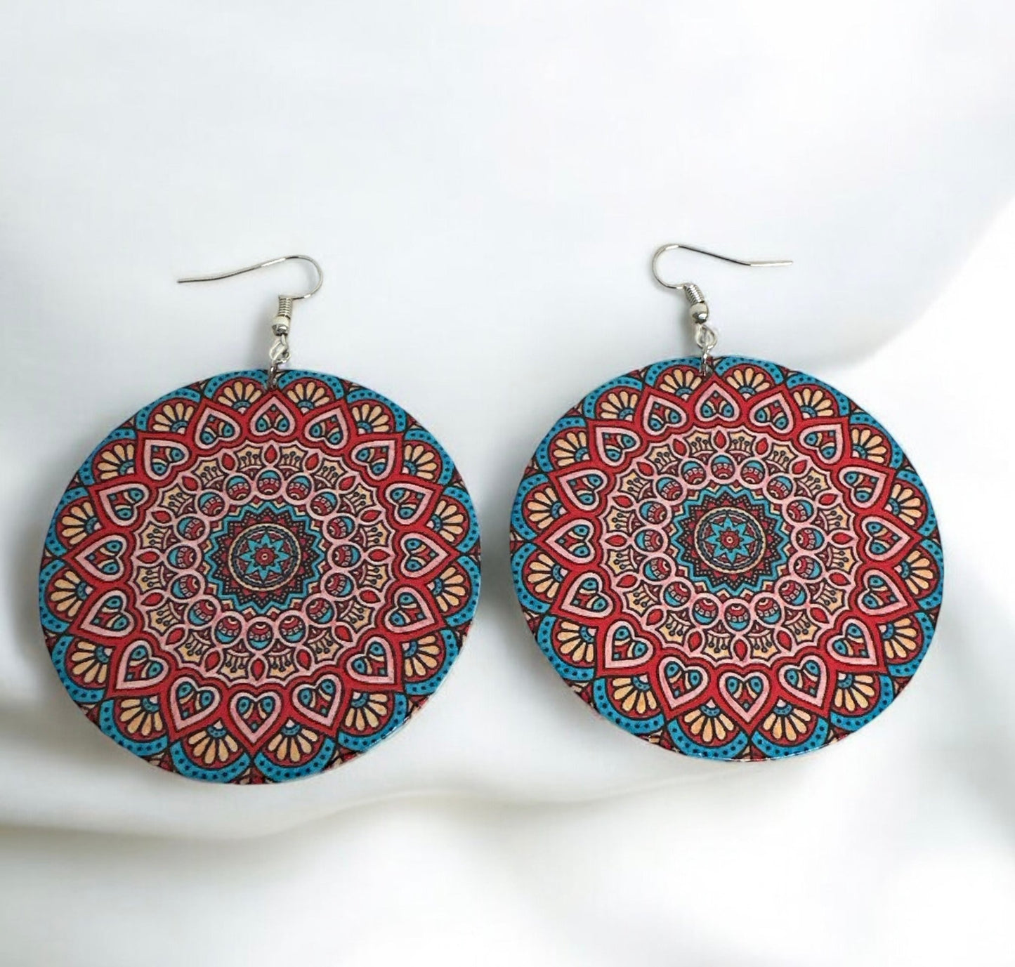 Boho Print Dangle Earrings – Bold and Lightweight Statement Earrings for Women - Fatisha Boutique