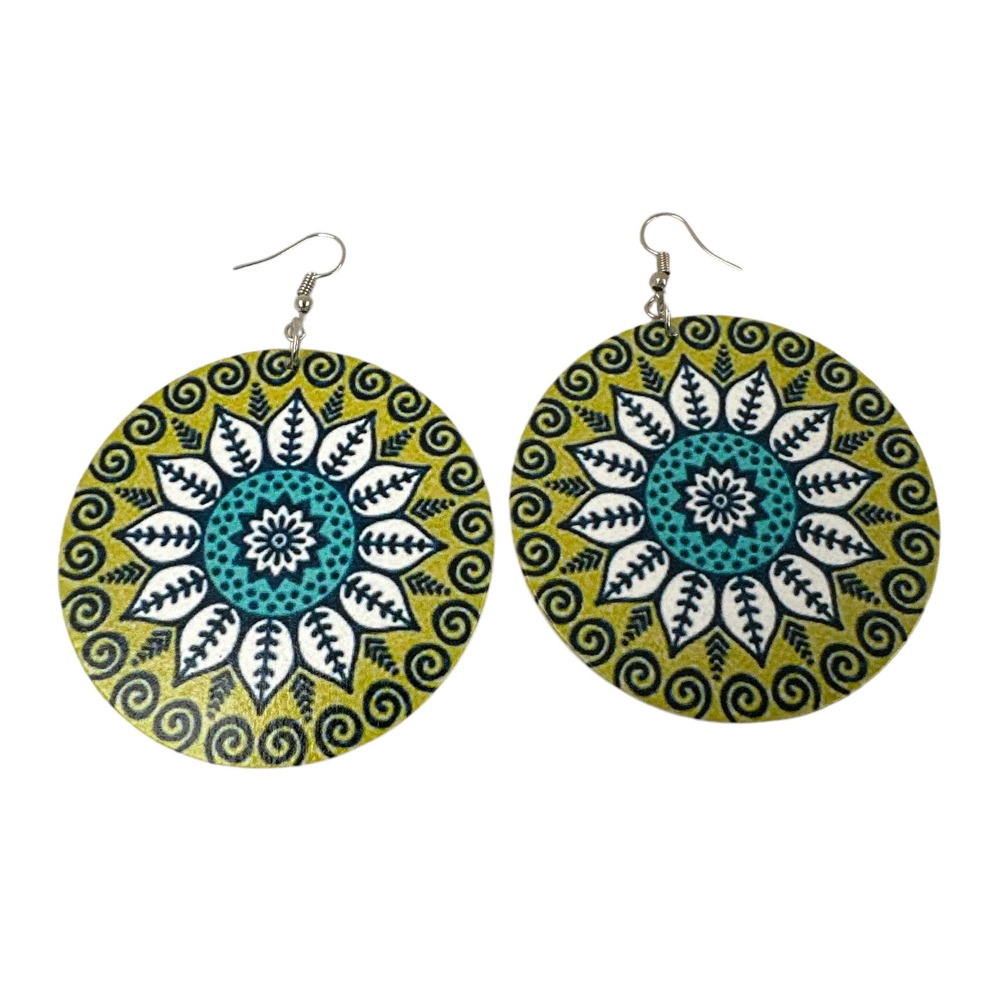 Boho Print Dangle Earrings – Bold and Lightweight Statement Earrings for Women - Fatisha Boutique Fatisha Boutique
