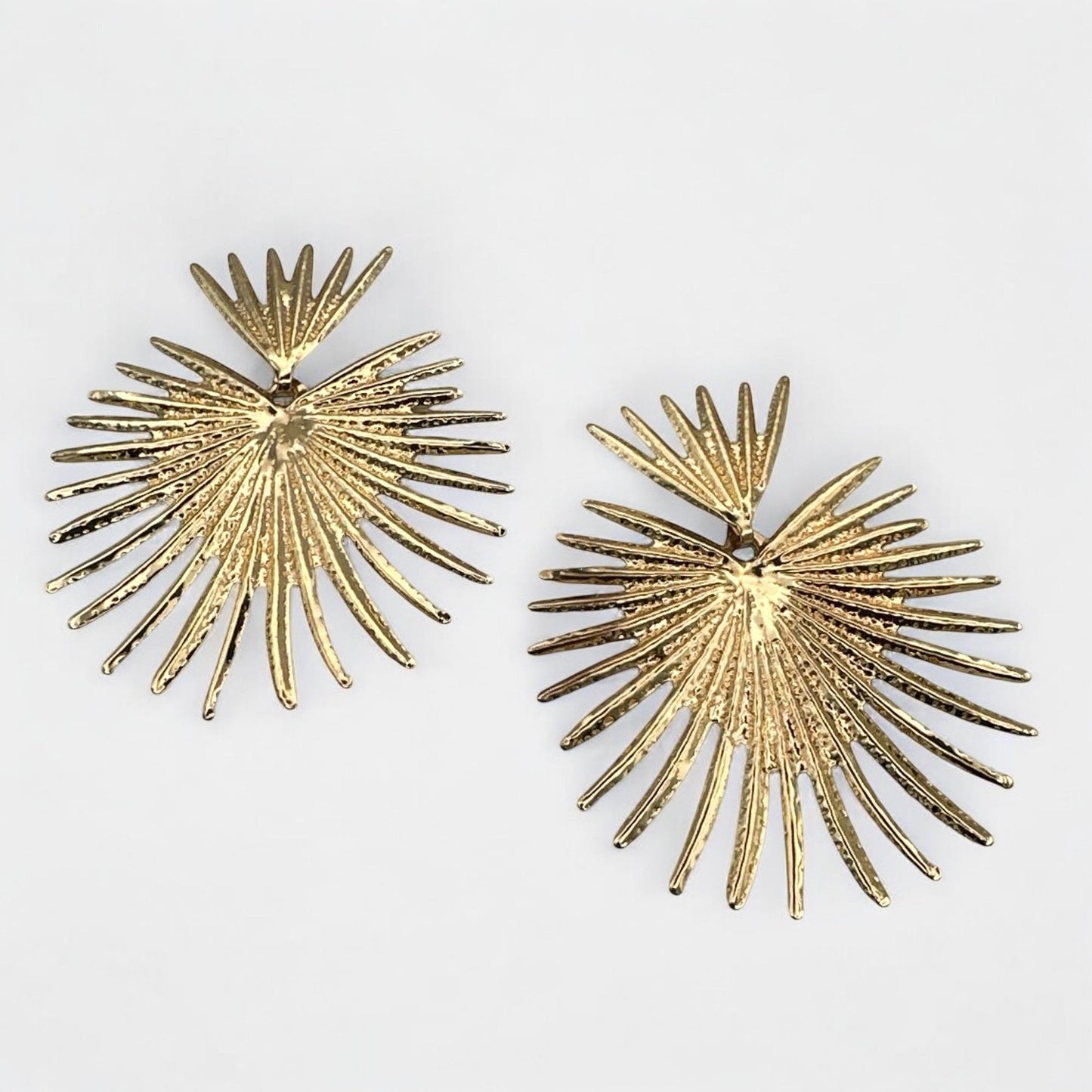 Boho Retro Leaf Dangle Earrings – Hollow Studded Statement Design - Fatisha Boutique