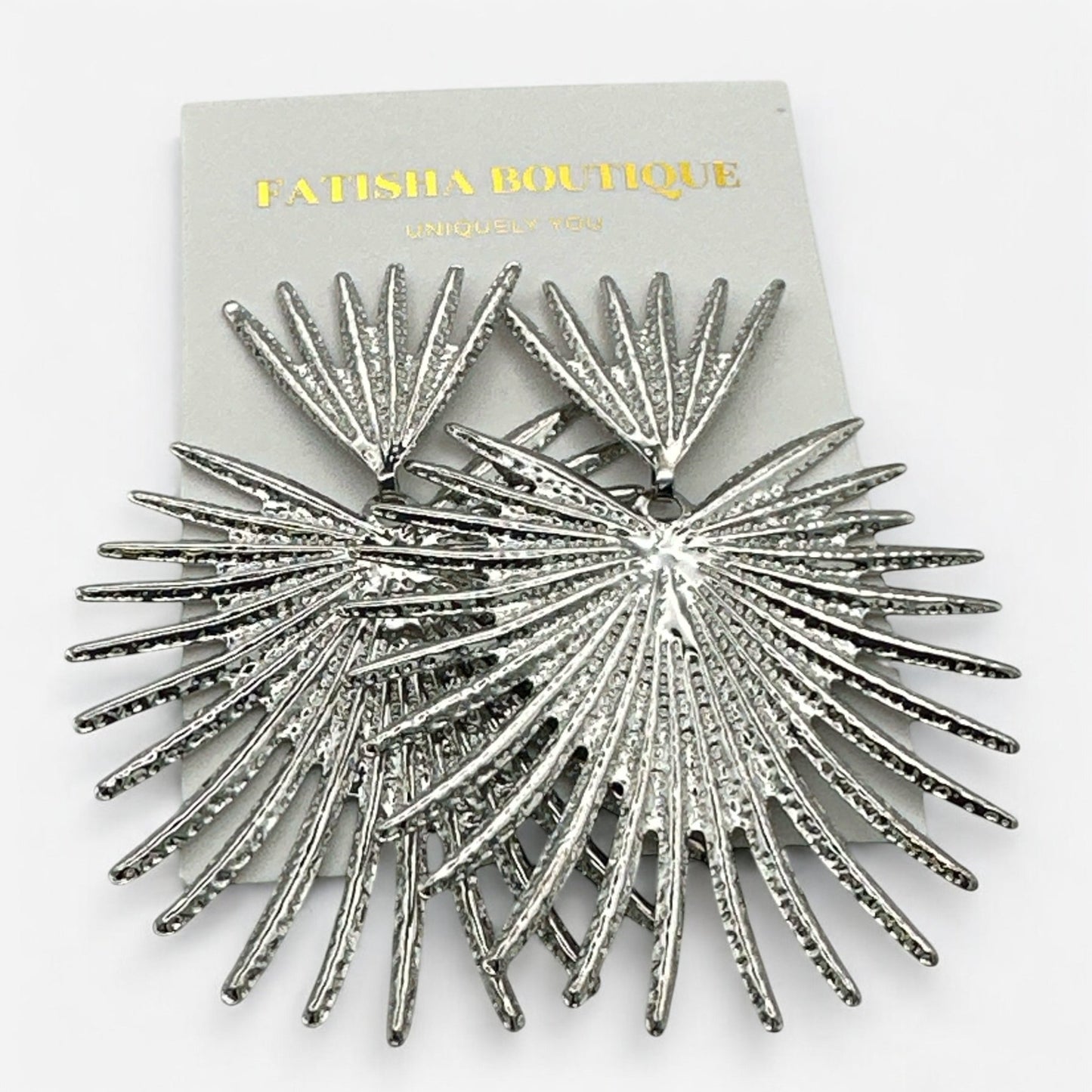 Boho Retro Leaf Dangle Earrings – Hollow Studded Statement Design - Fatisha Boutique