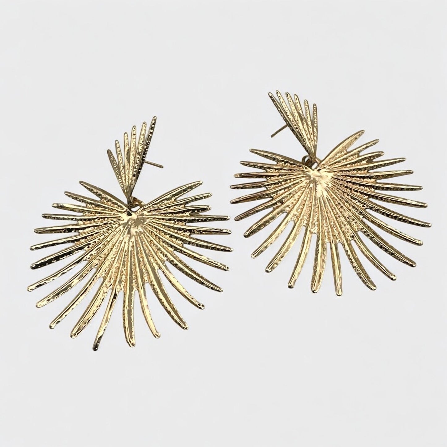 Boho Retro Leaf Dangle Earrings – Hollow Studded Statement Design - Fatisha Boutique