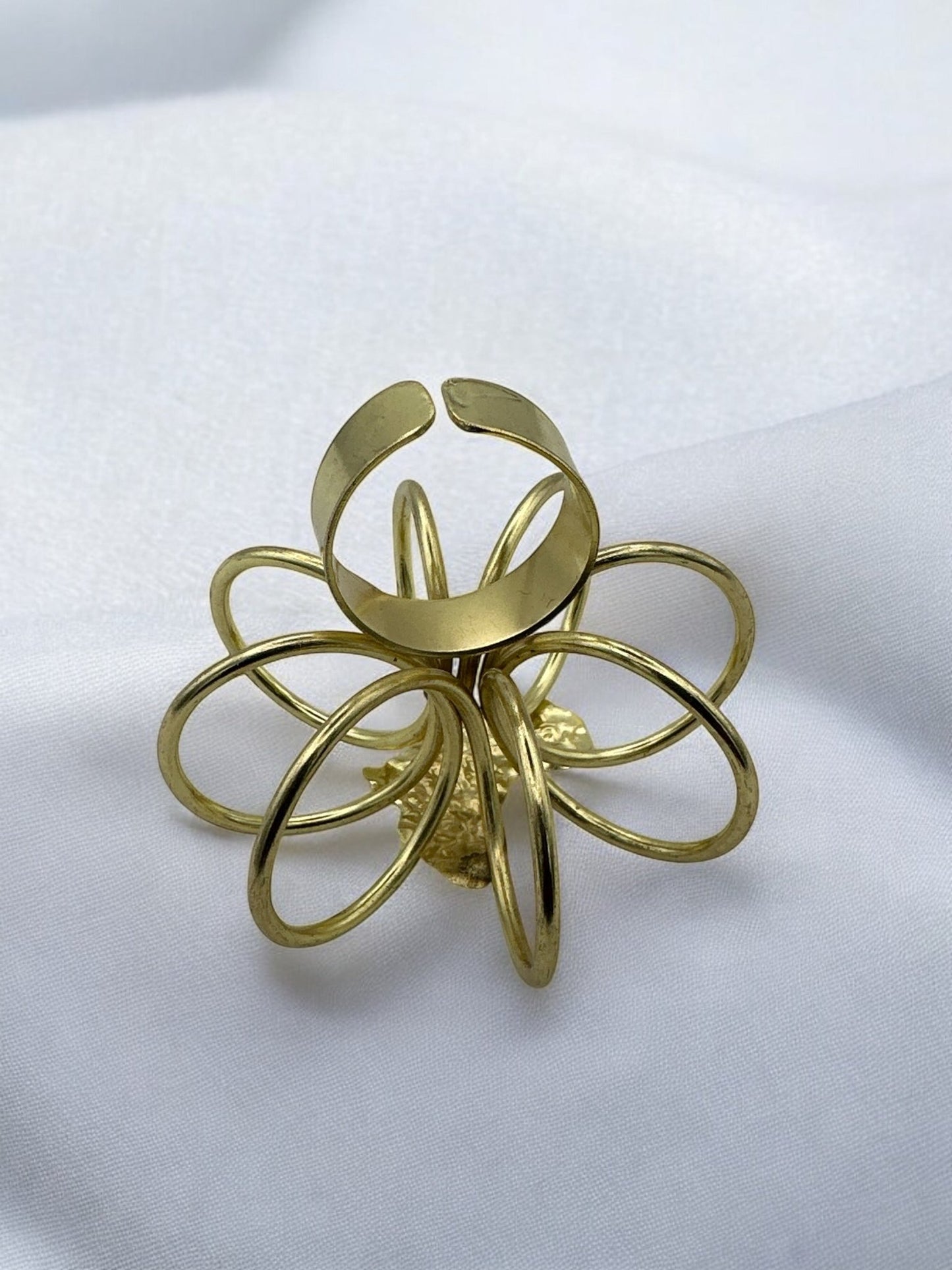 Bold Africa Map Design in Sculptural Style Statement African Brass Ring - Fatisha Boutique