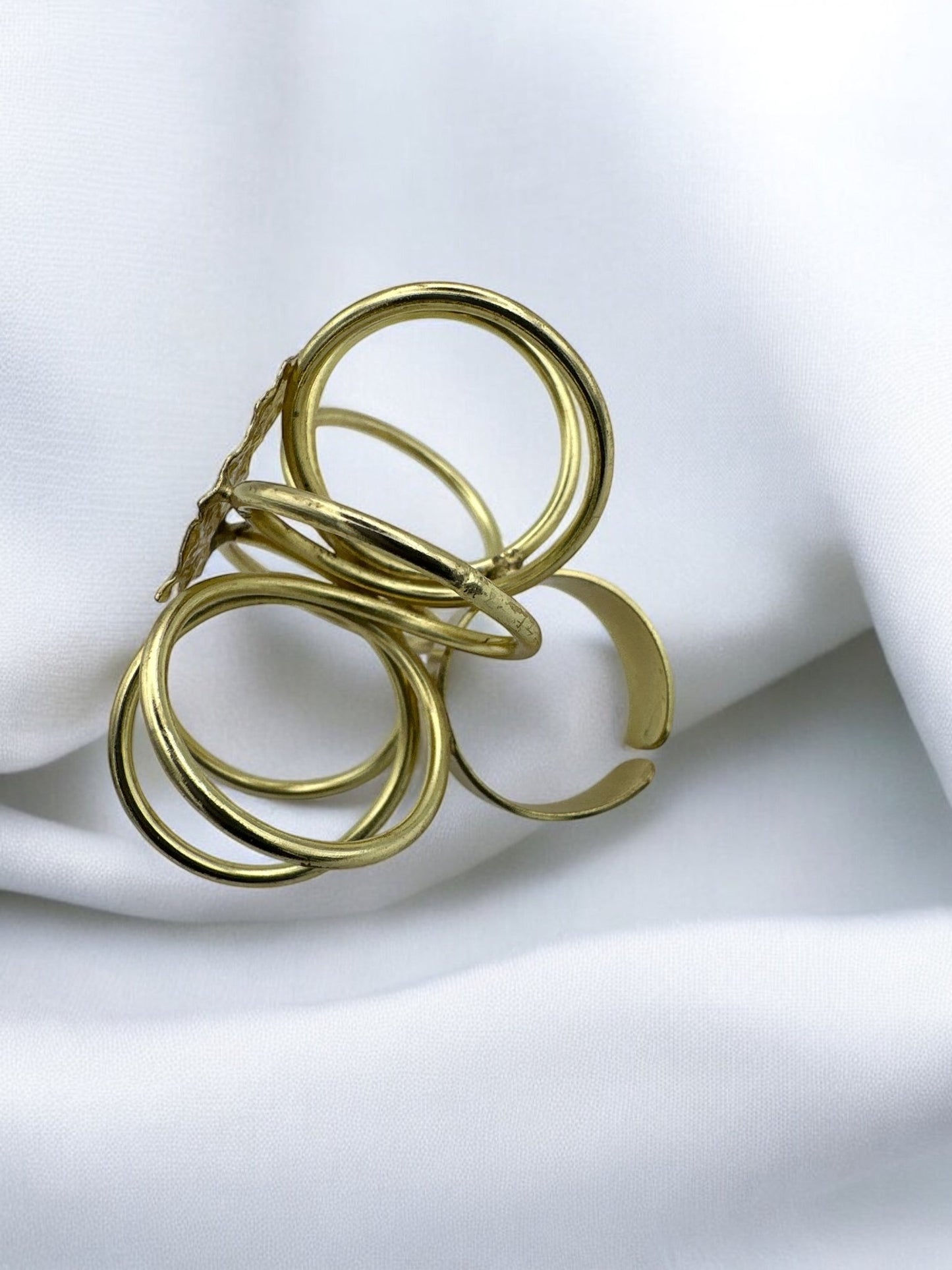 Bold Africa Map Design in Sculptural Style Statement African Brass Ring - Fatisha Boutique