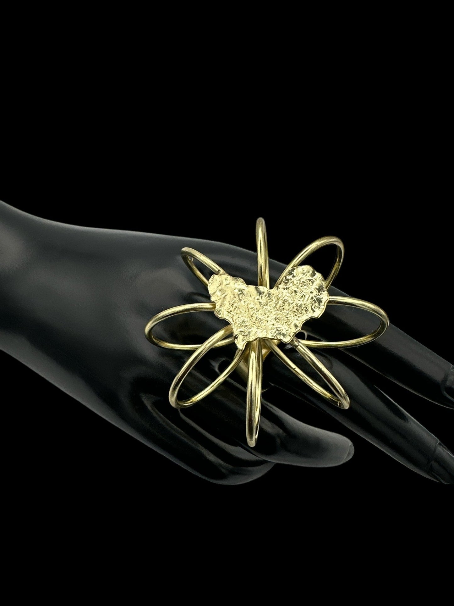 Bold Africa Map Design in Sculptural Style Statement African Brass Ring - Fatisha Boutique