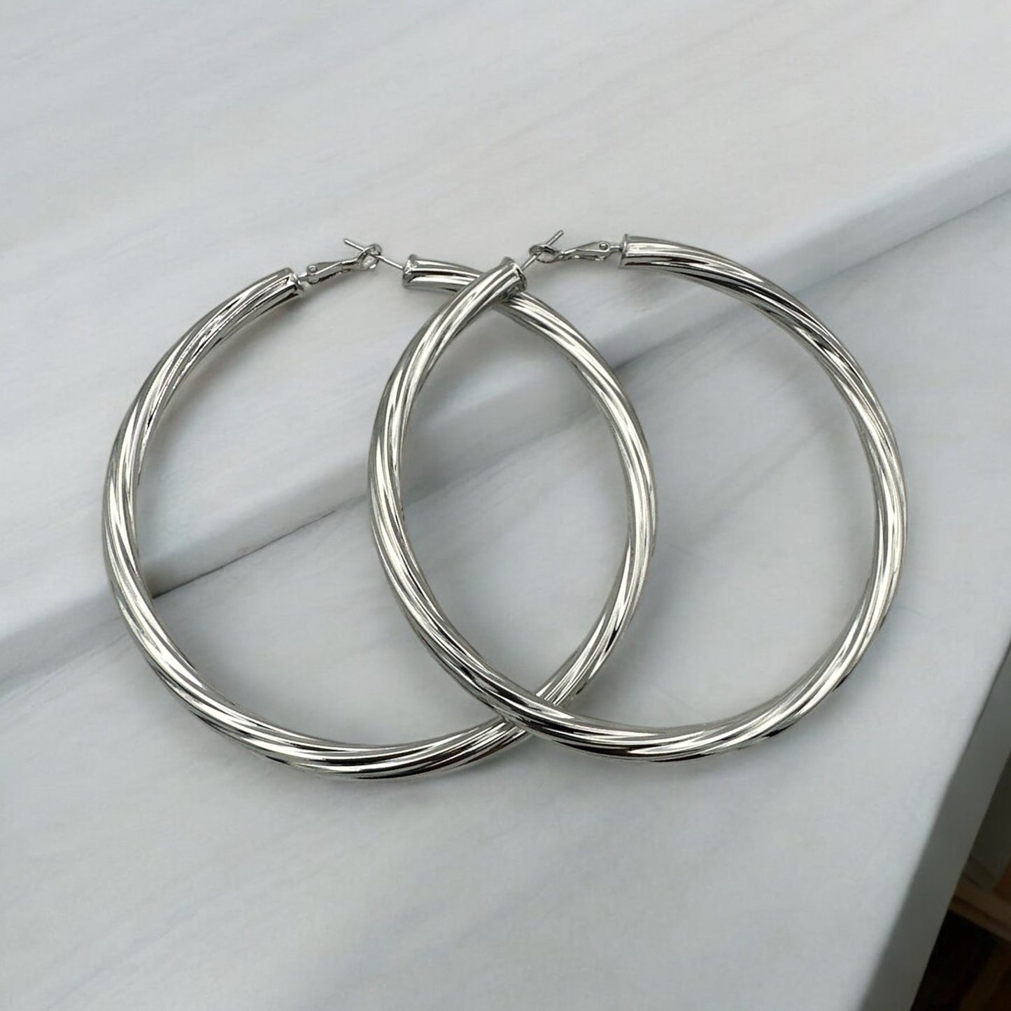 Bold Chunky 9cm Large Hoop Statement Earrings - Fatisha Boutique