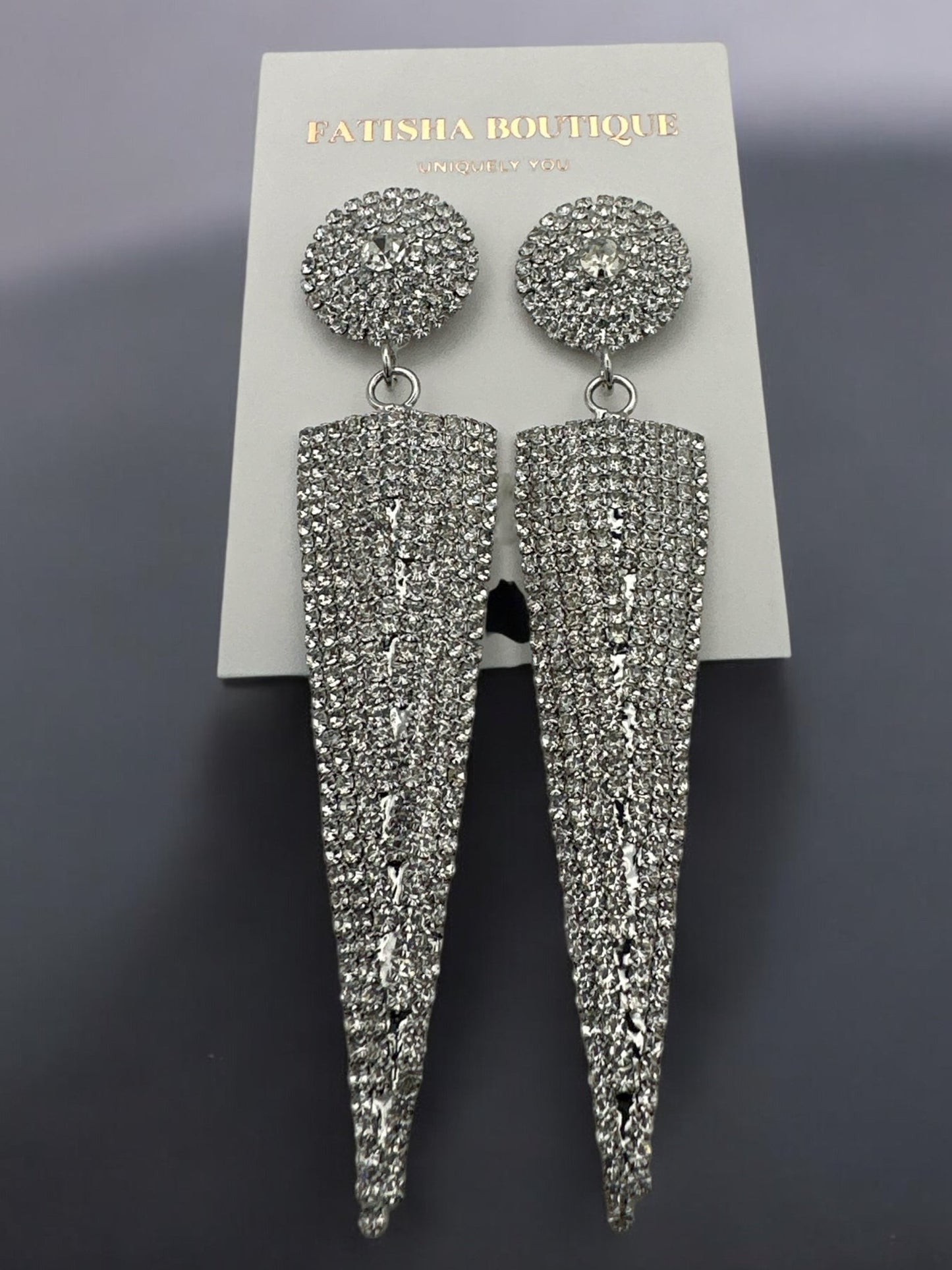 Bold Geometric Dangle Earrings – Statement Earrings with Textured Design - Fatisha Boutique